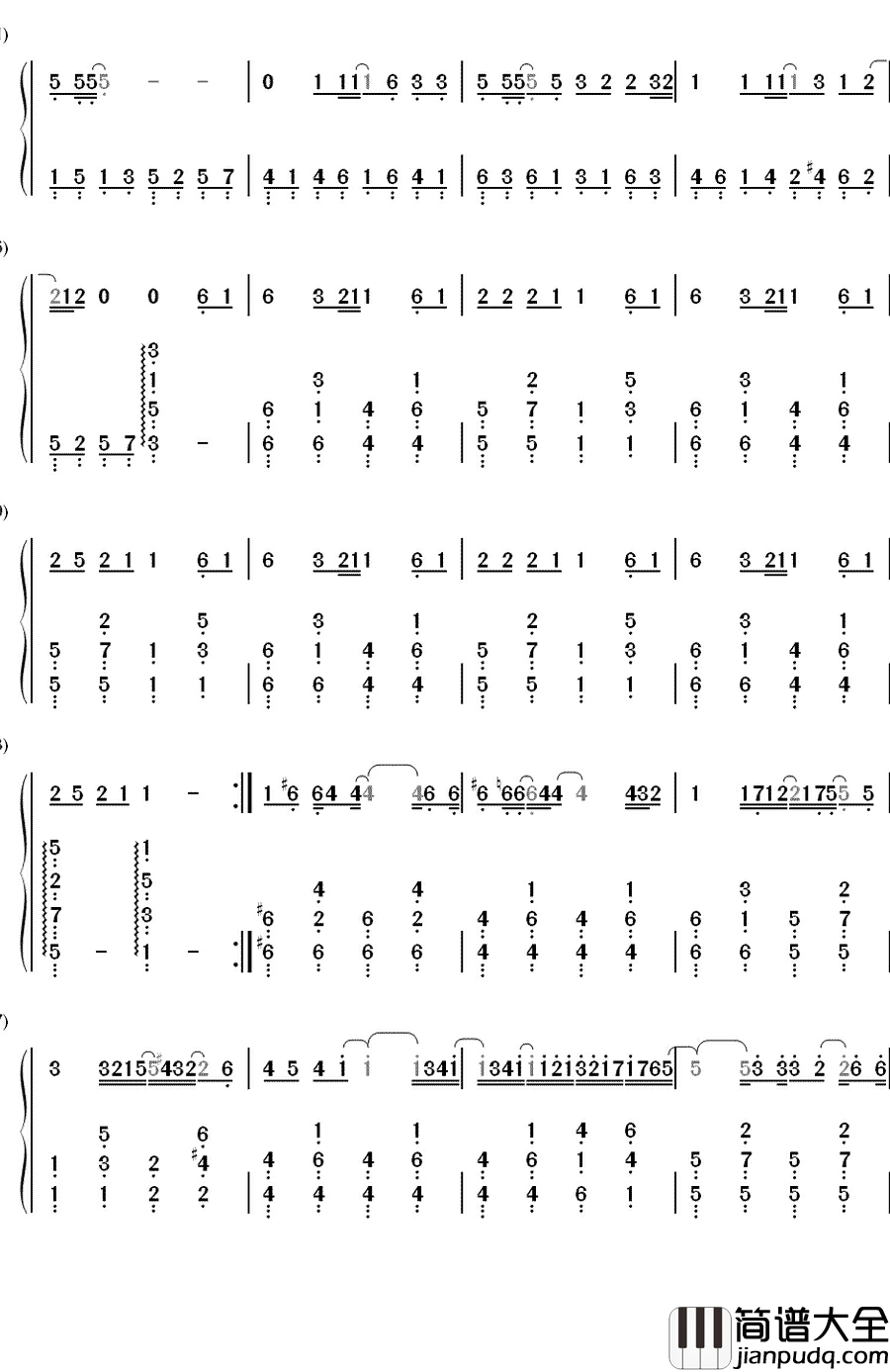 Moments钢琴简谱_数字双手_滨崎步