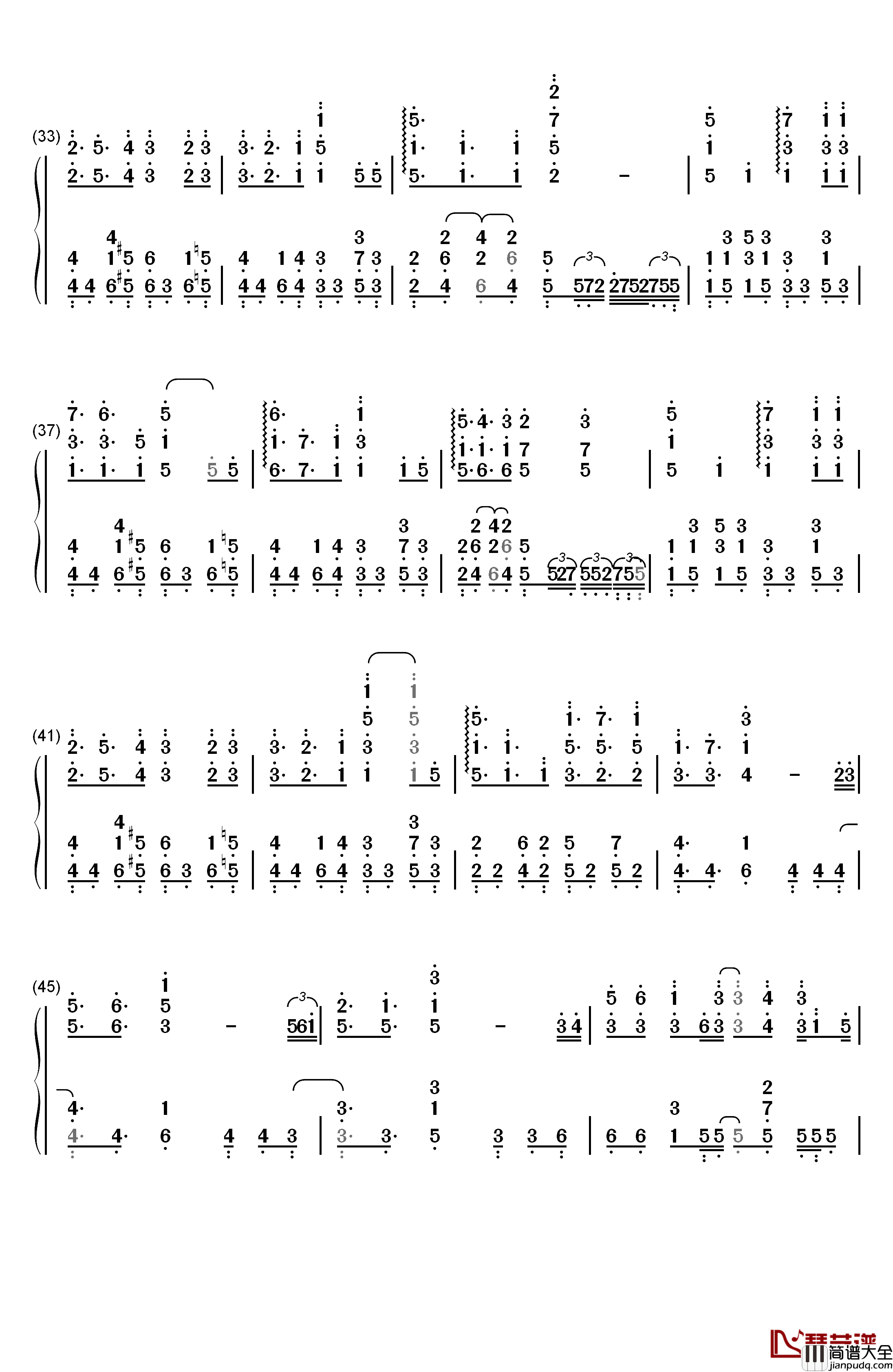 CLICK钢琴简谱_数字双手_Claris