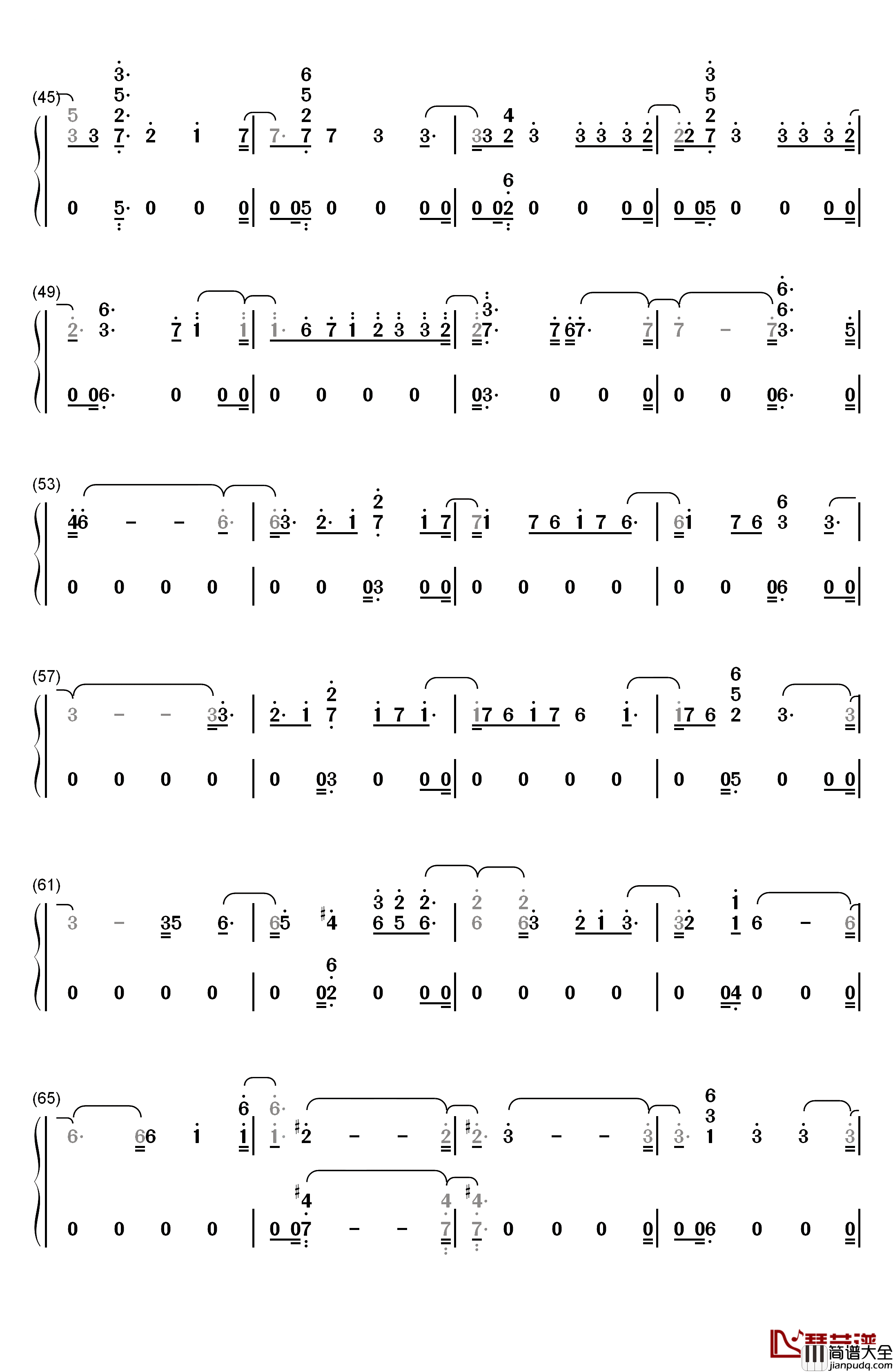 Genius钢琴简谱_数字双手_LSD