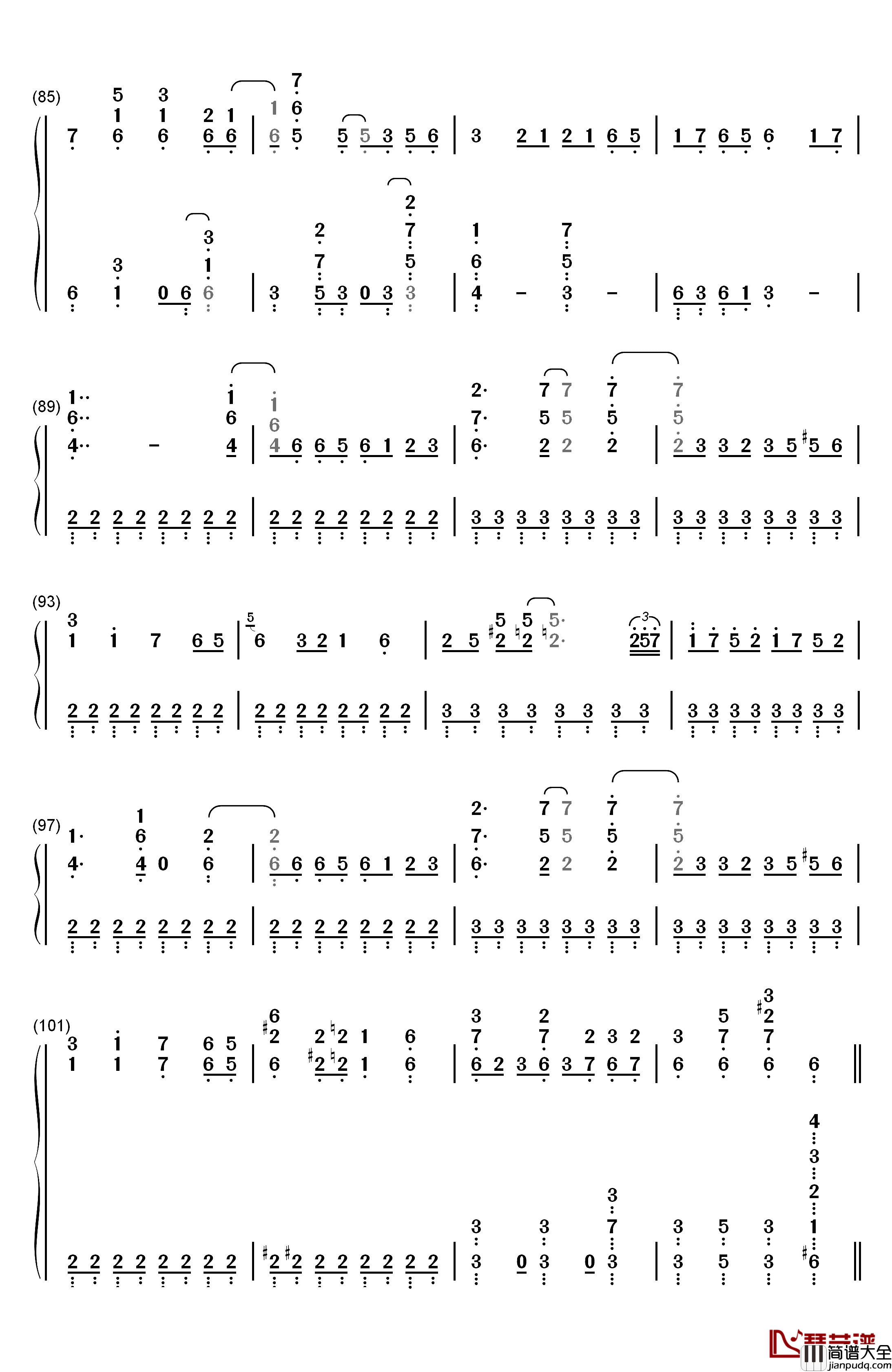 カゲロウデイズ钢琴简谱_数字双手_初音ミク