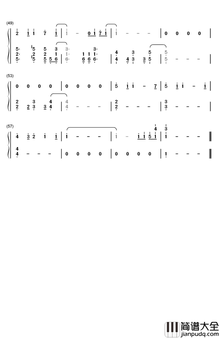 Destin_Histoire钢琴简谱_数字双手_吉木梨纱(吉木りさ)