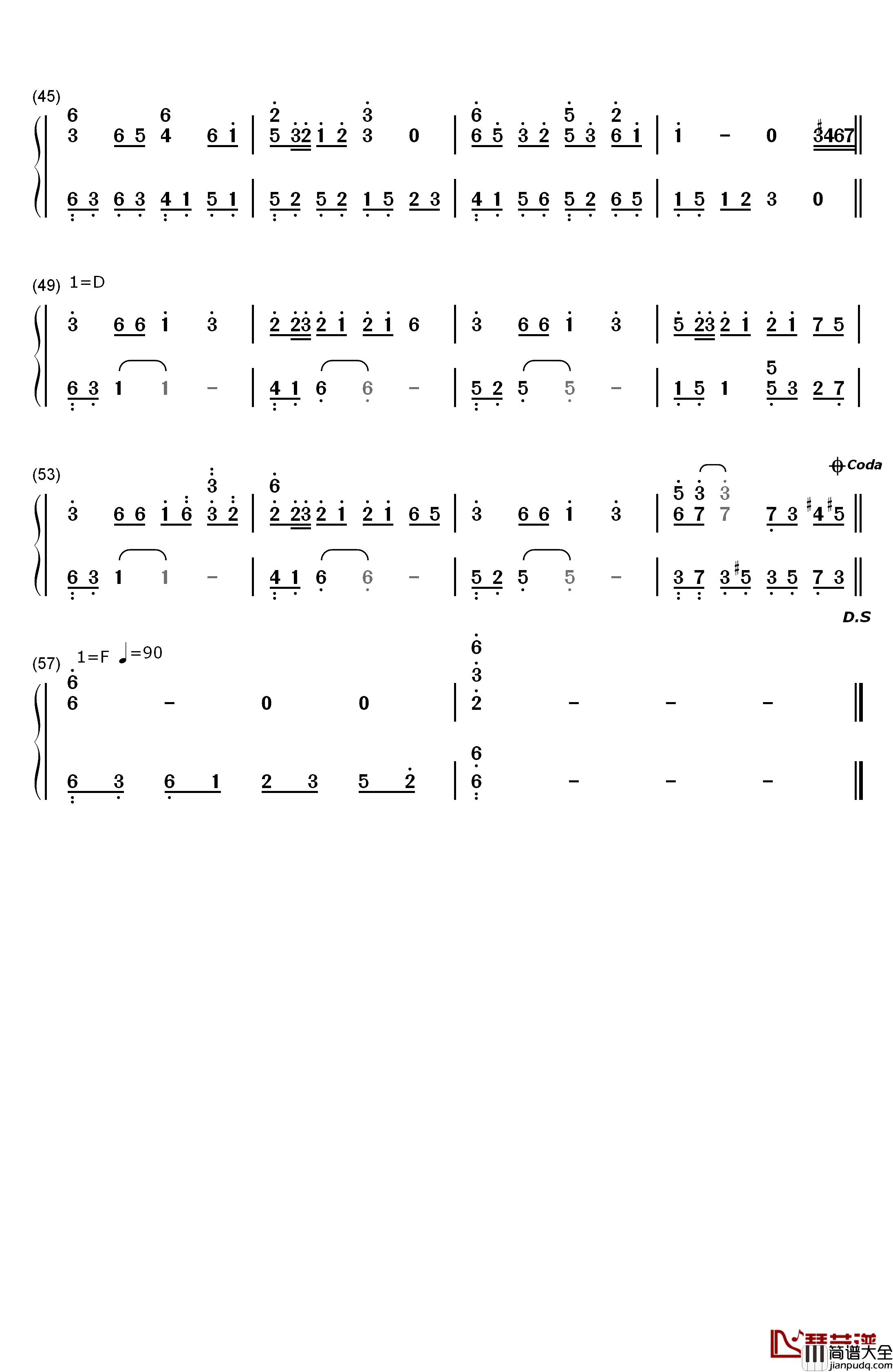 最炫民族风钢琴简谱_数字双手_凤凰传奇