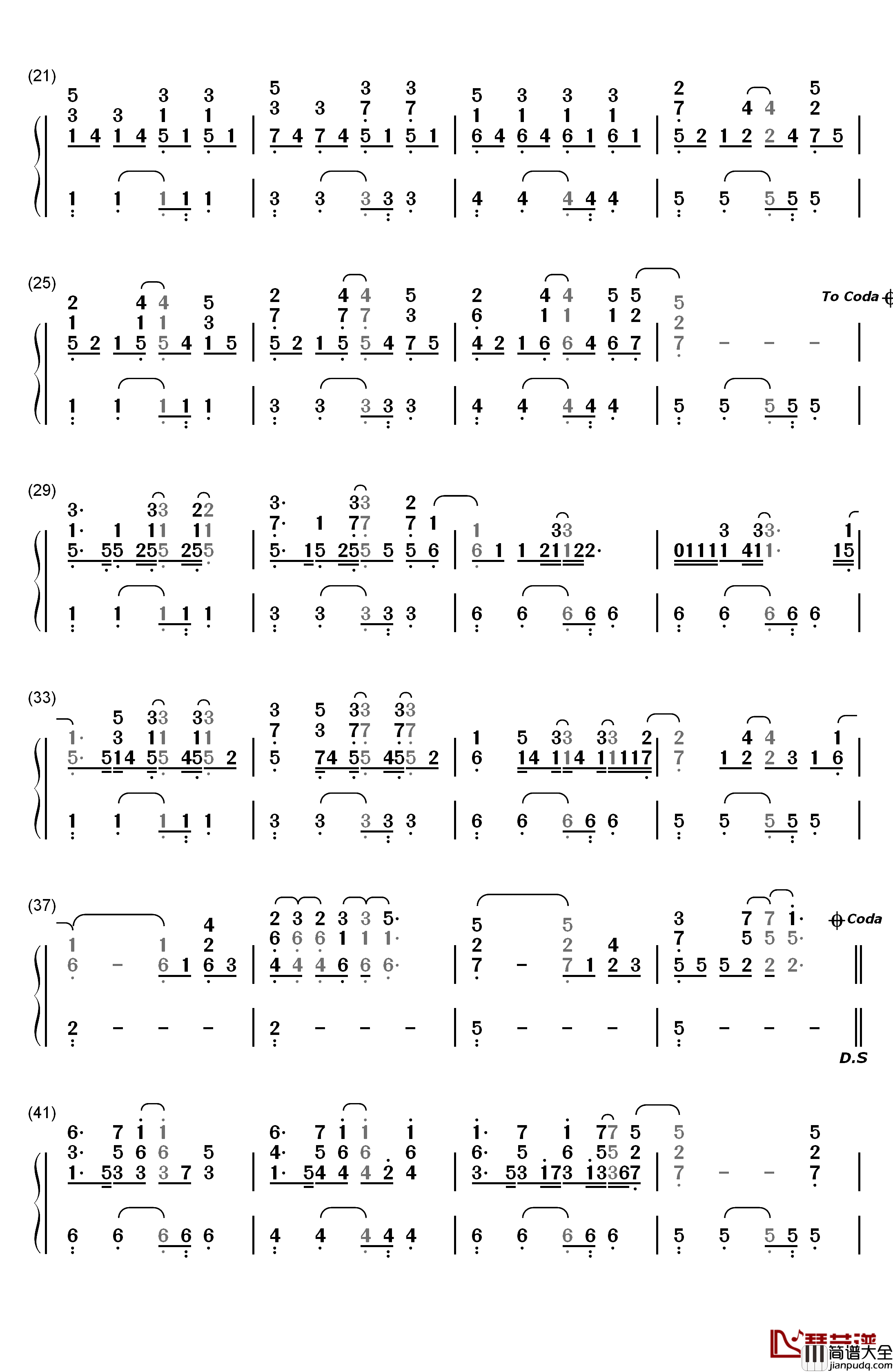 Standing_In_Front_Of_You钢琴简谱_数字双手_Kelly_Clarkson