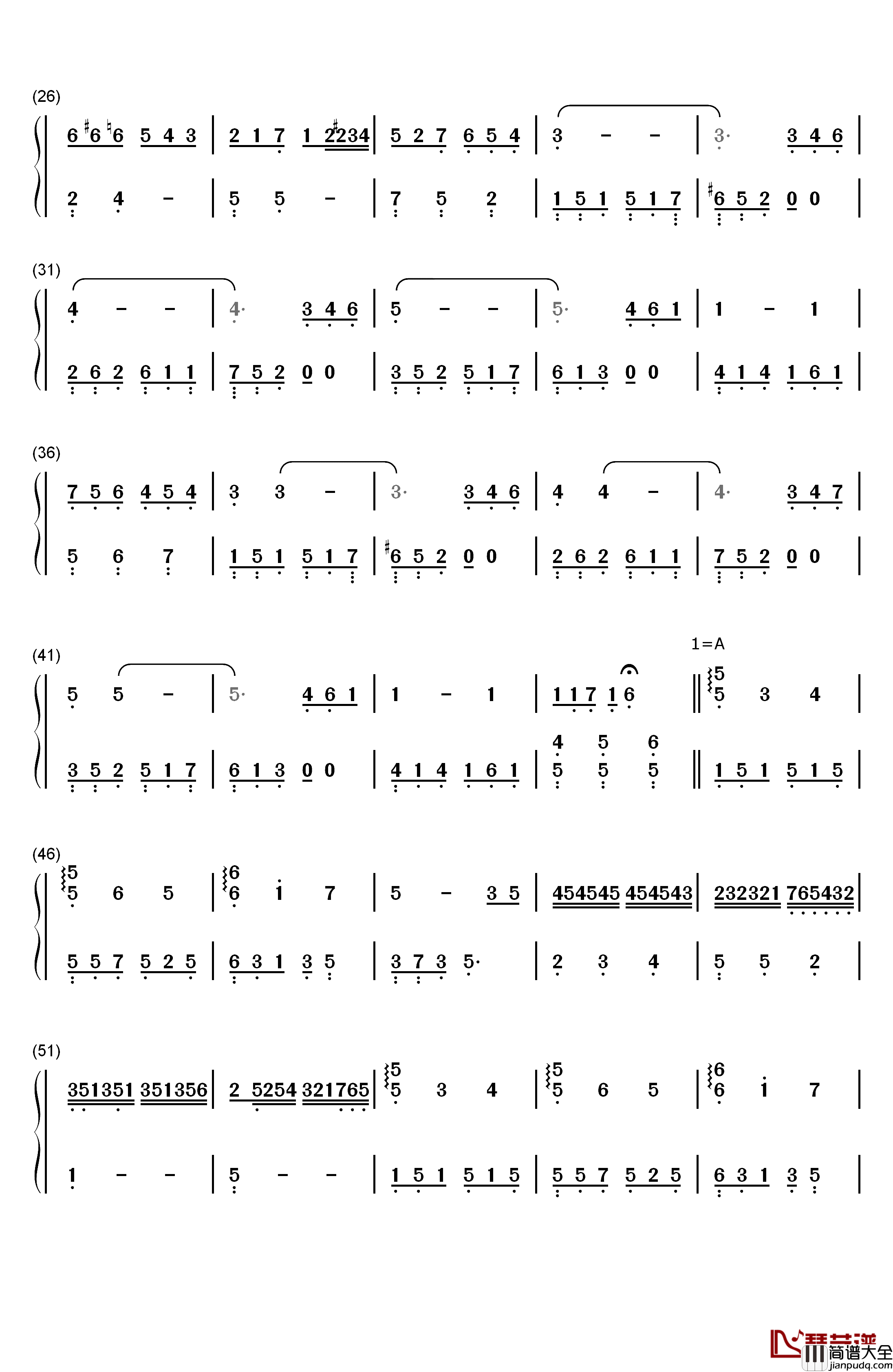 巴哈钢琴简谱_数字双手_林仁建