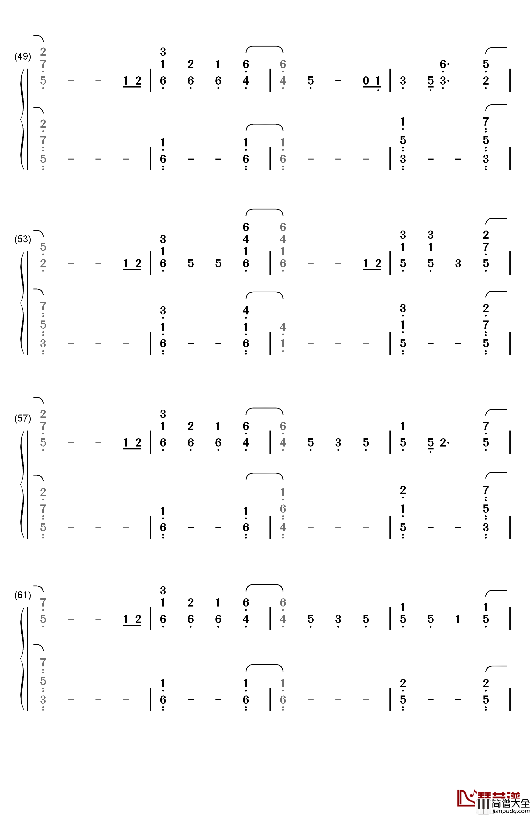 Everglow钢琴简谱_数字双手_Coldplay
