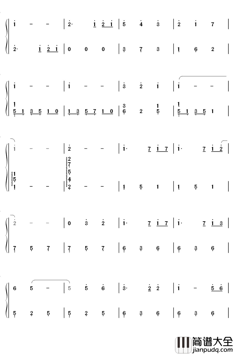 君とずっと…钢琴简谱_数字双手_yu_yu