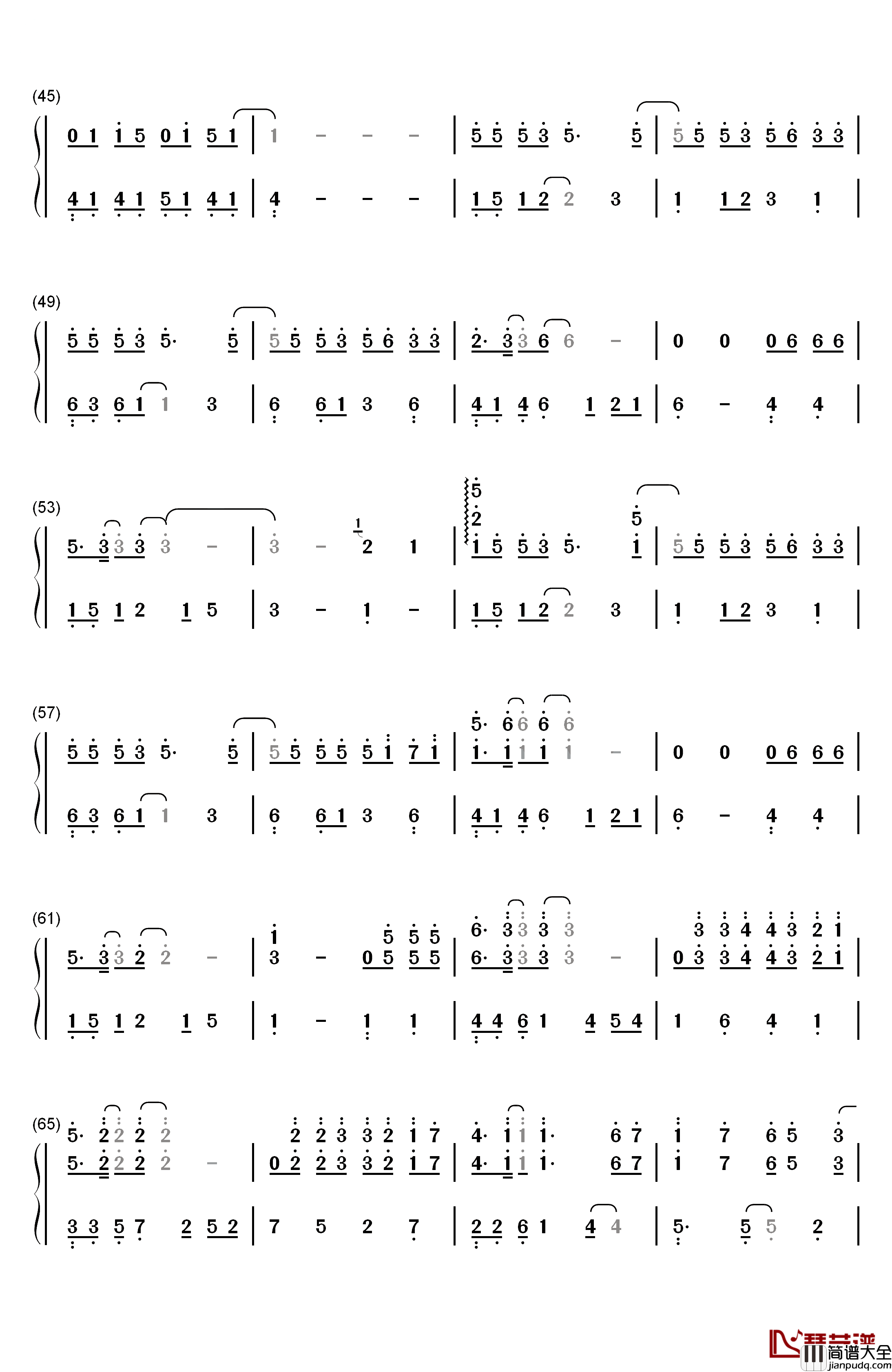 摩天轮的眼泪钢琴简谱_数字双手_创造101_金志文