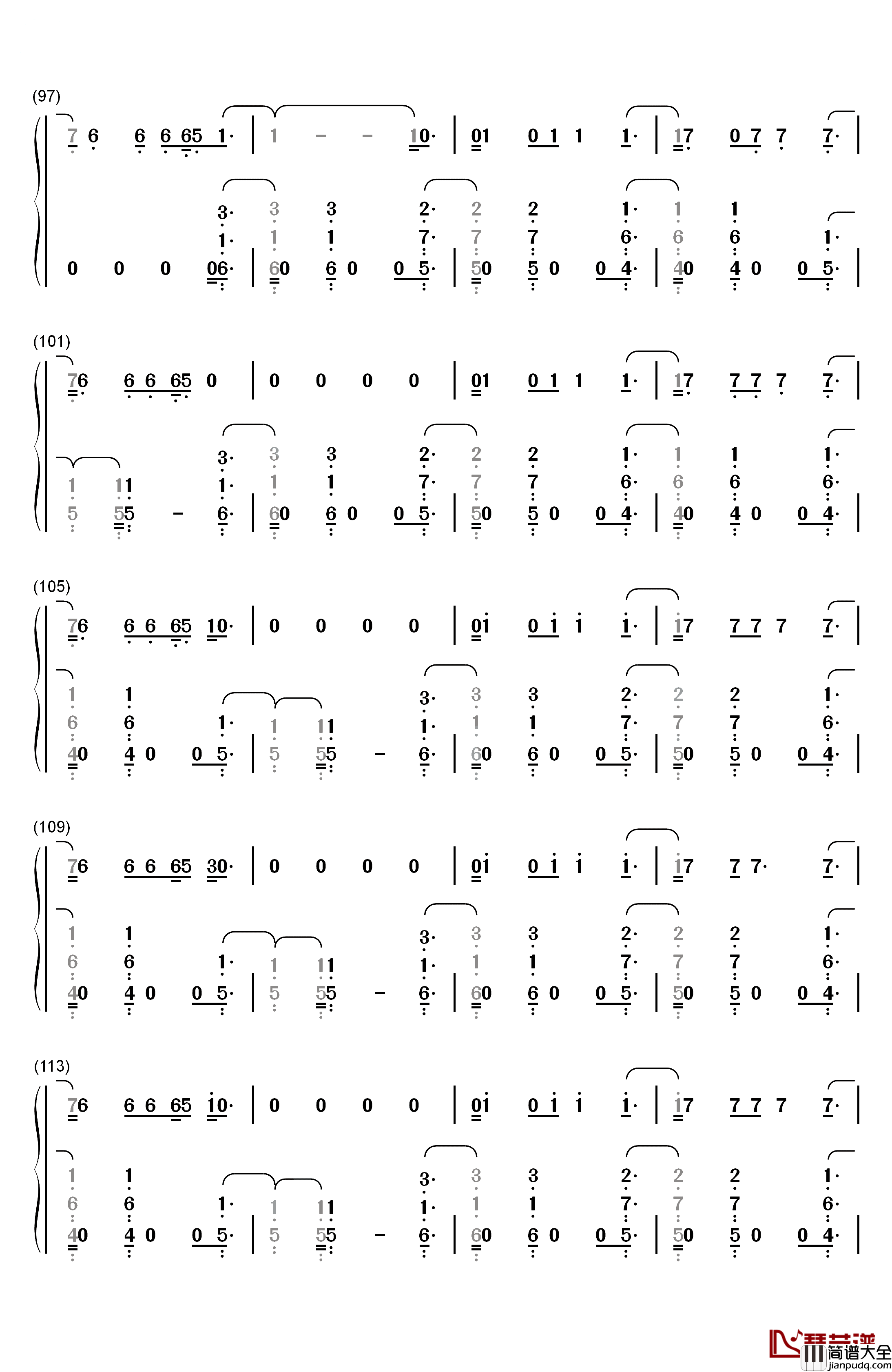 Reckless_Love钢琴简谱_数字双手_Cory_Asbury