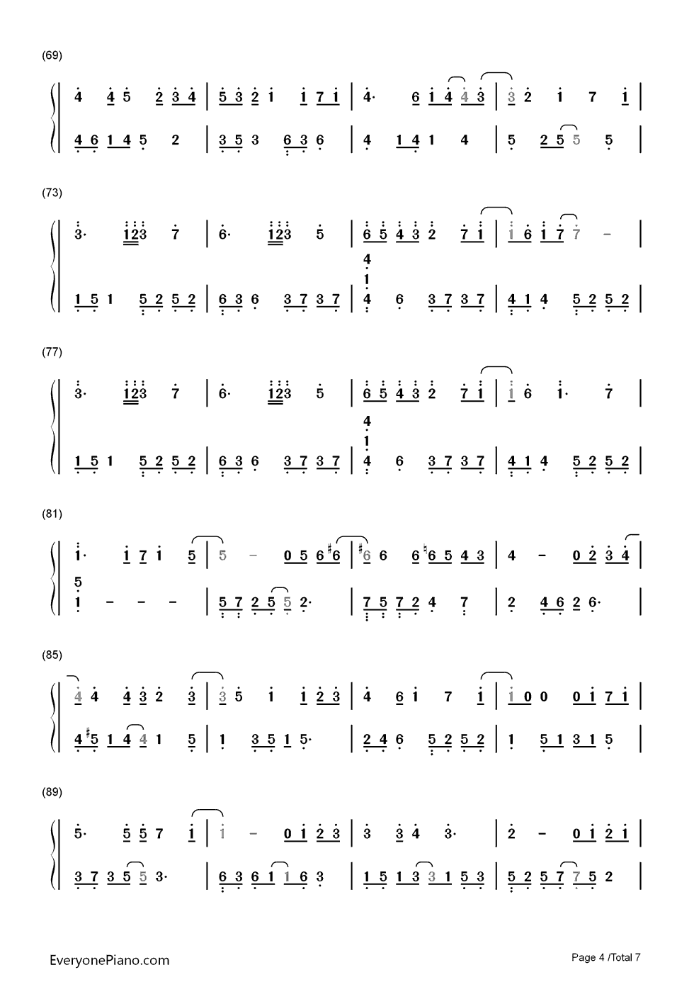 青春纪念册钢琴简谱_数字双手_可米小子