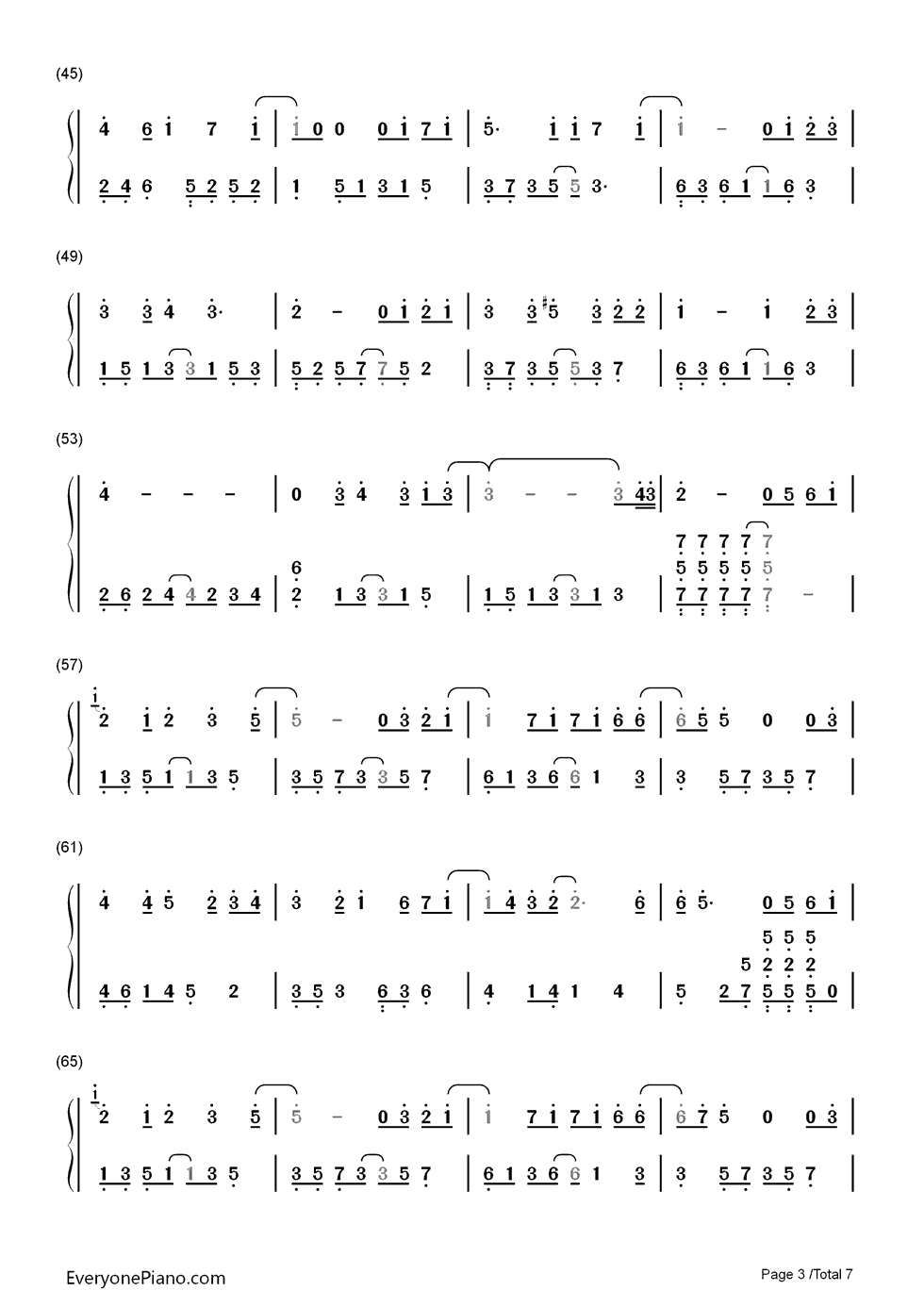 青春纪念册钢琴简谱_数字双手_可米小子