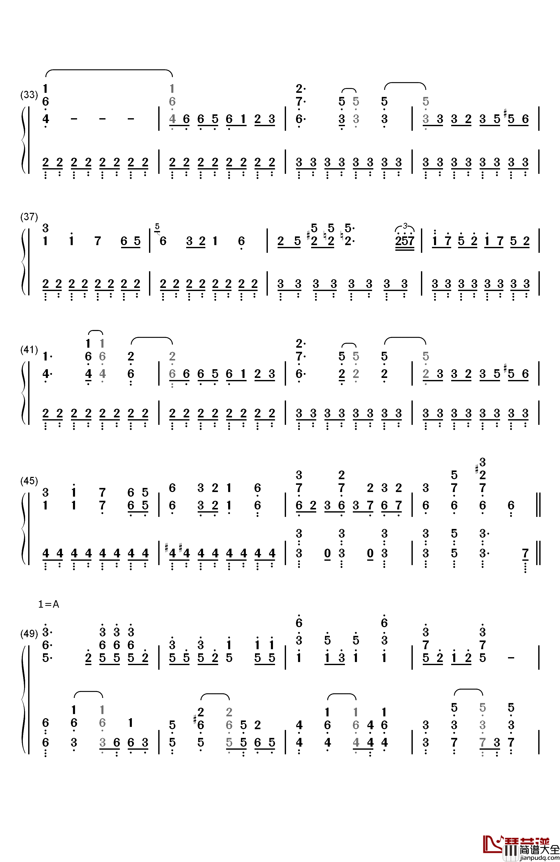 カゲロウデイズ钢琴简谱_数字双手_初音ミク