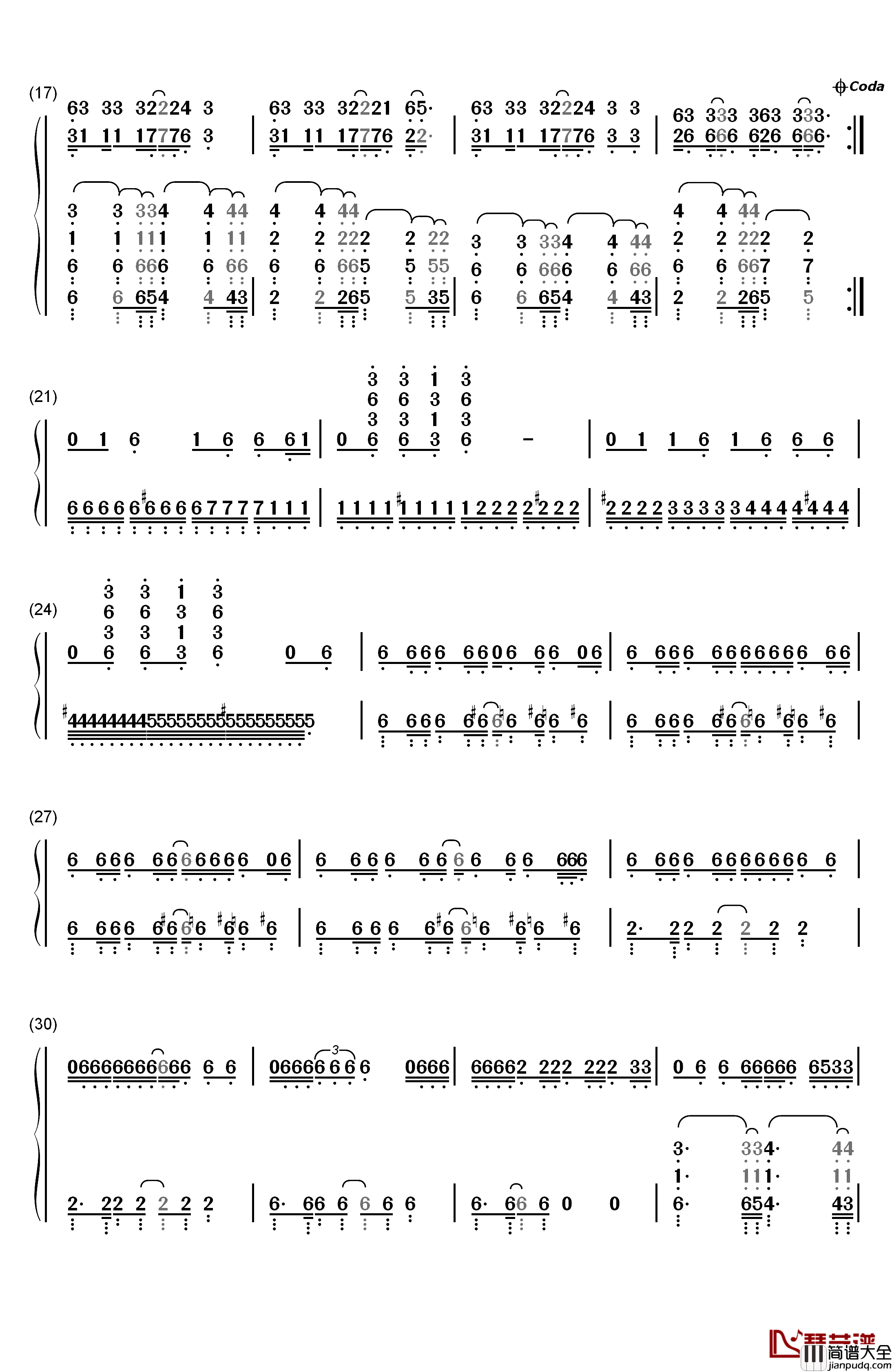Hey_Mama钢琴简谱_数字双手_David_Guetta