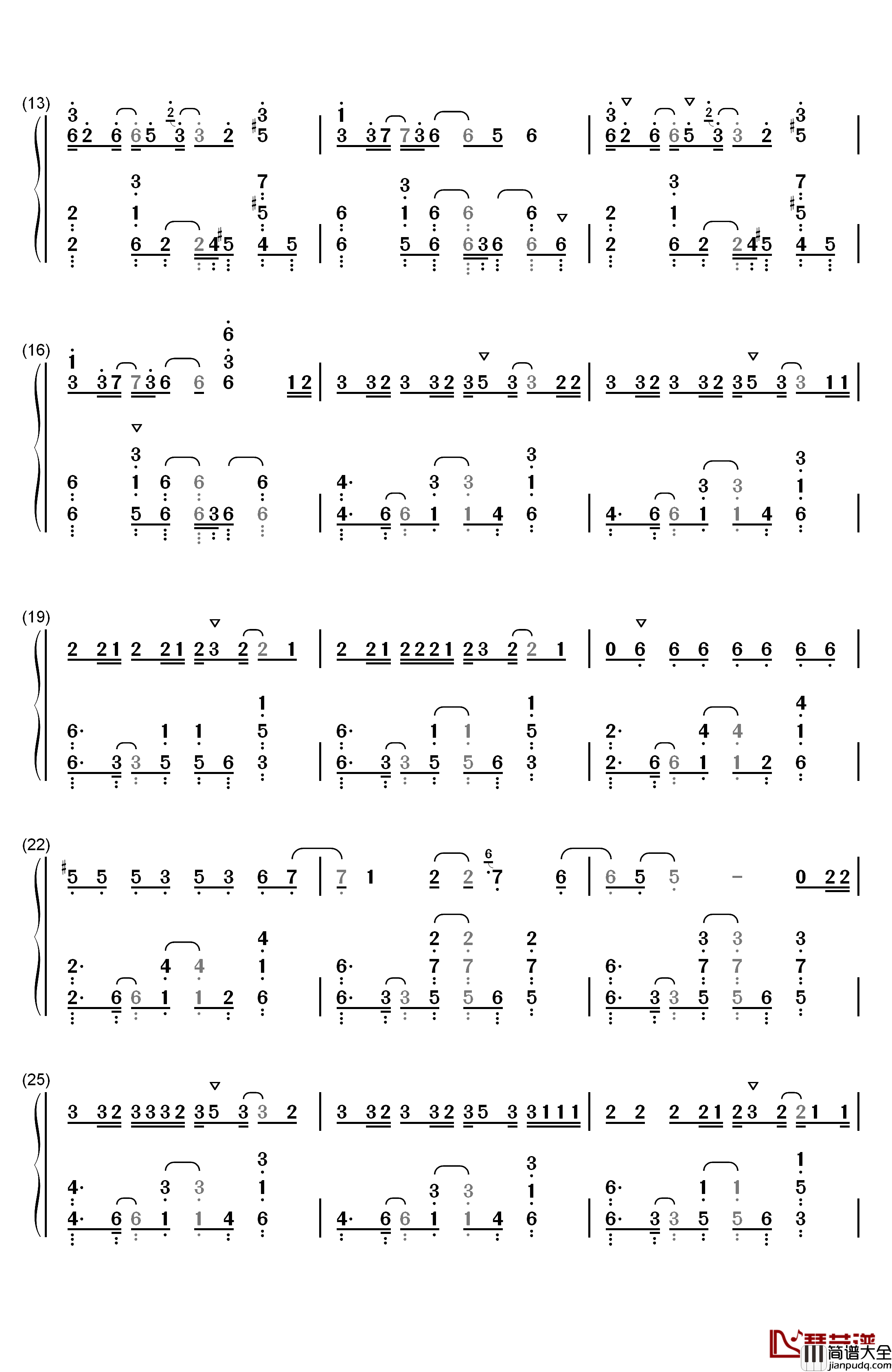 ドラマツルギー钢琴简谱_数字双手_初音未来