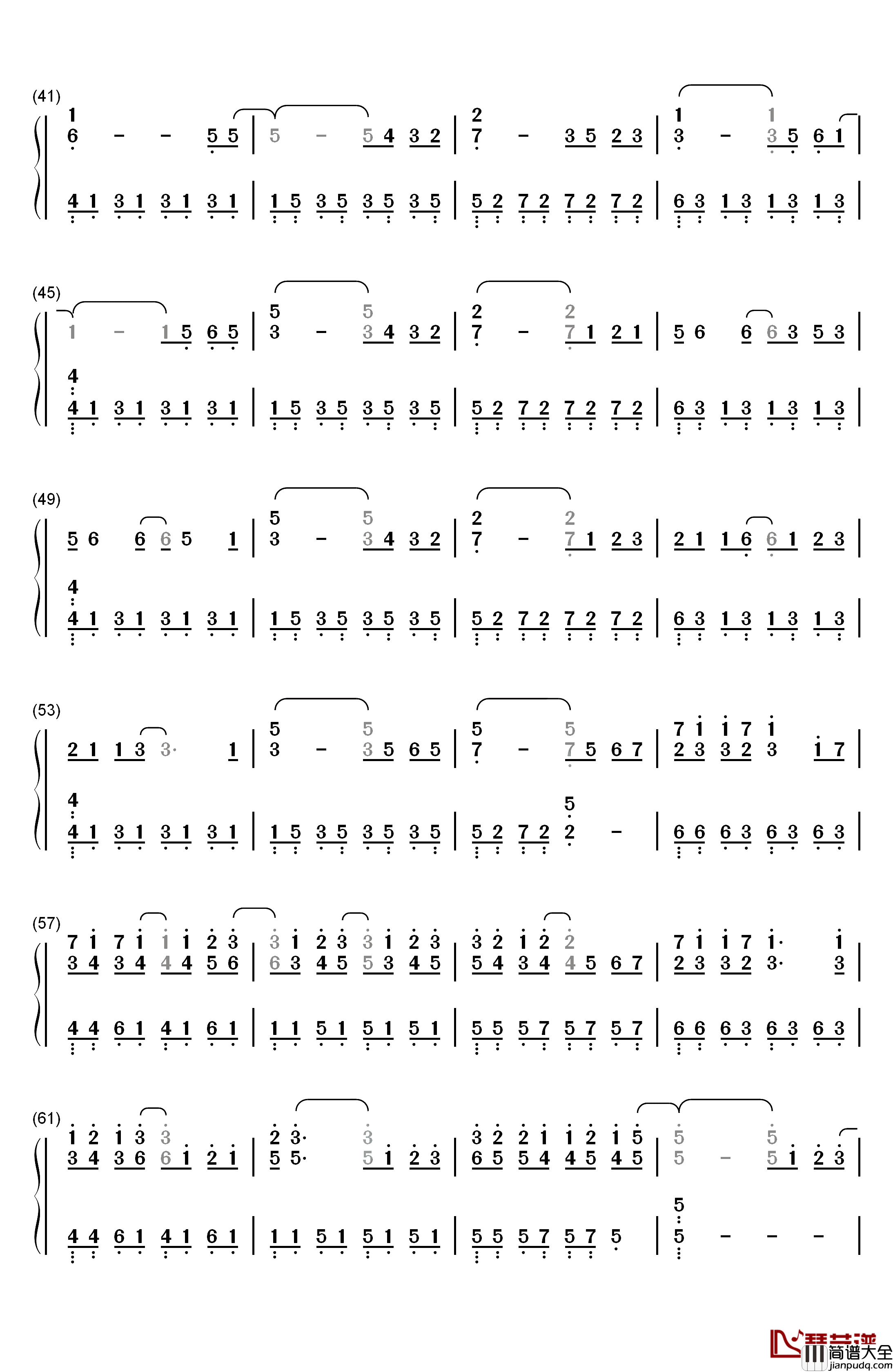 孩子钢琴简谱_数字双手_华晨宇