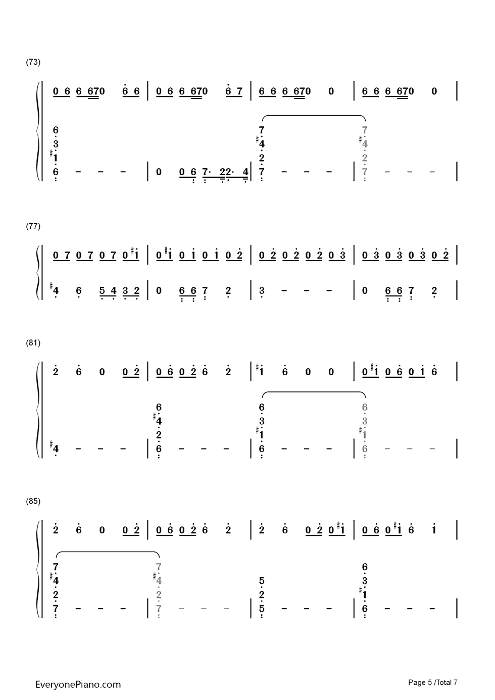 On_Melancholy_Hill钢琴简谱_数字双手_Gorillaz