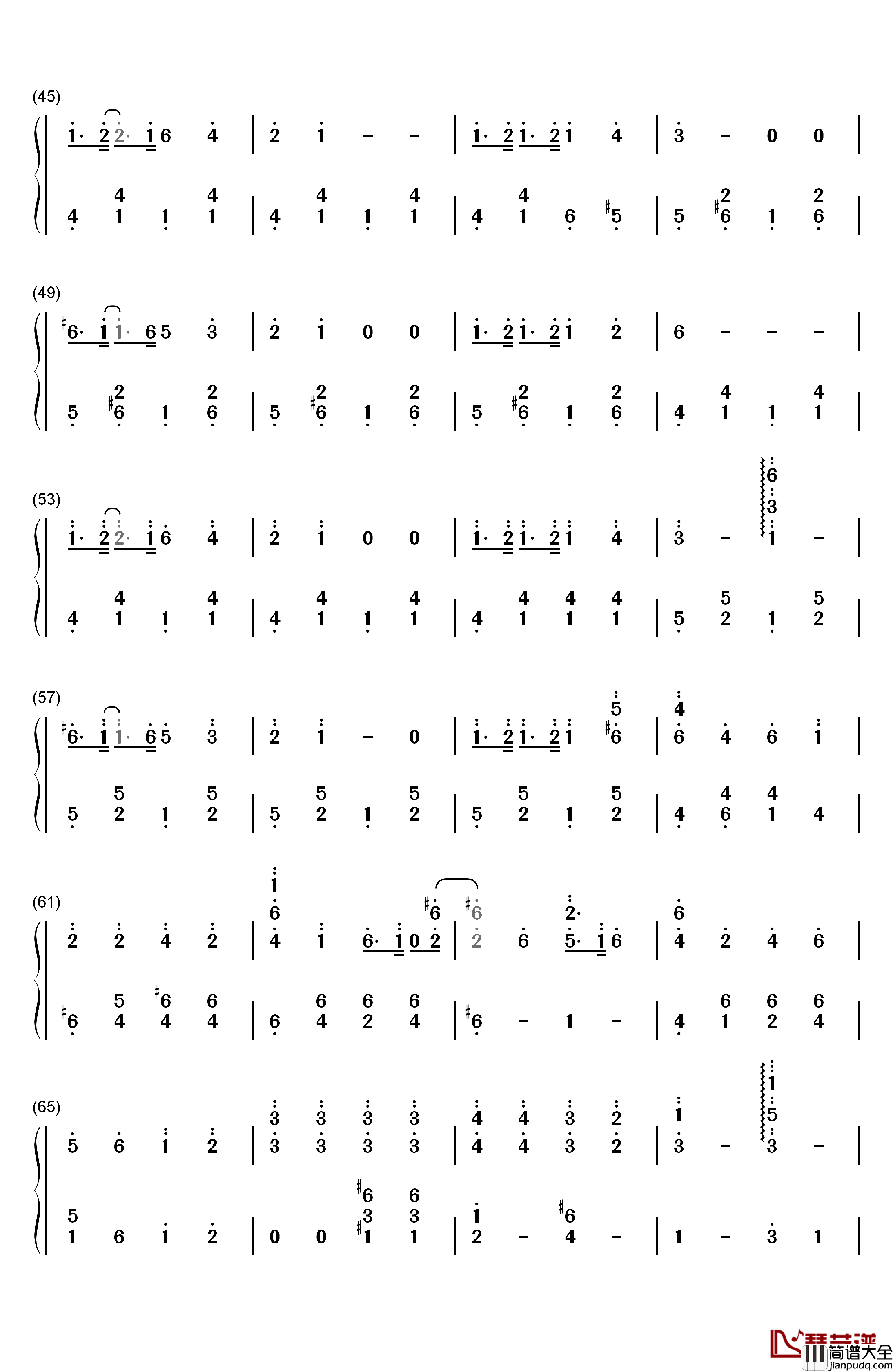 Rudolph_the_Red钢琴简谱_数字双手_Johnny_Marks