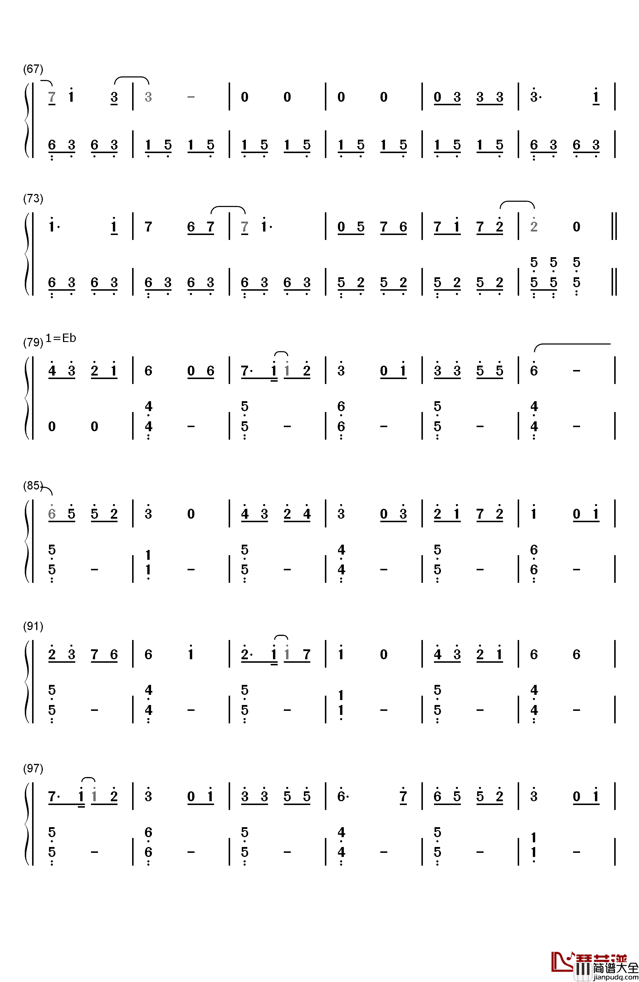 Bedtime_Story钢琴简谱_数字双手_西野加奈