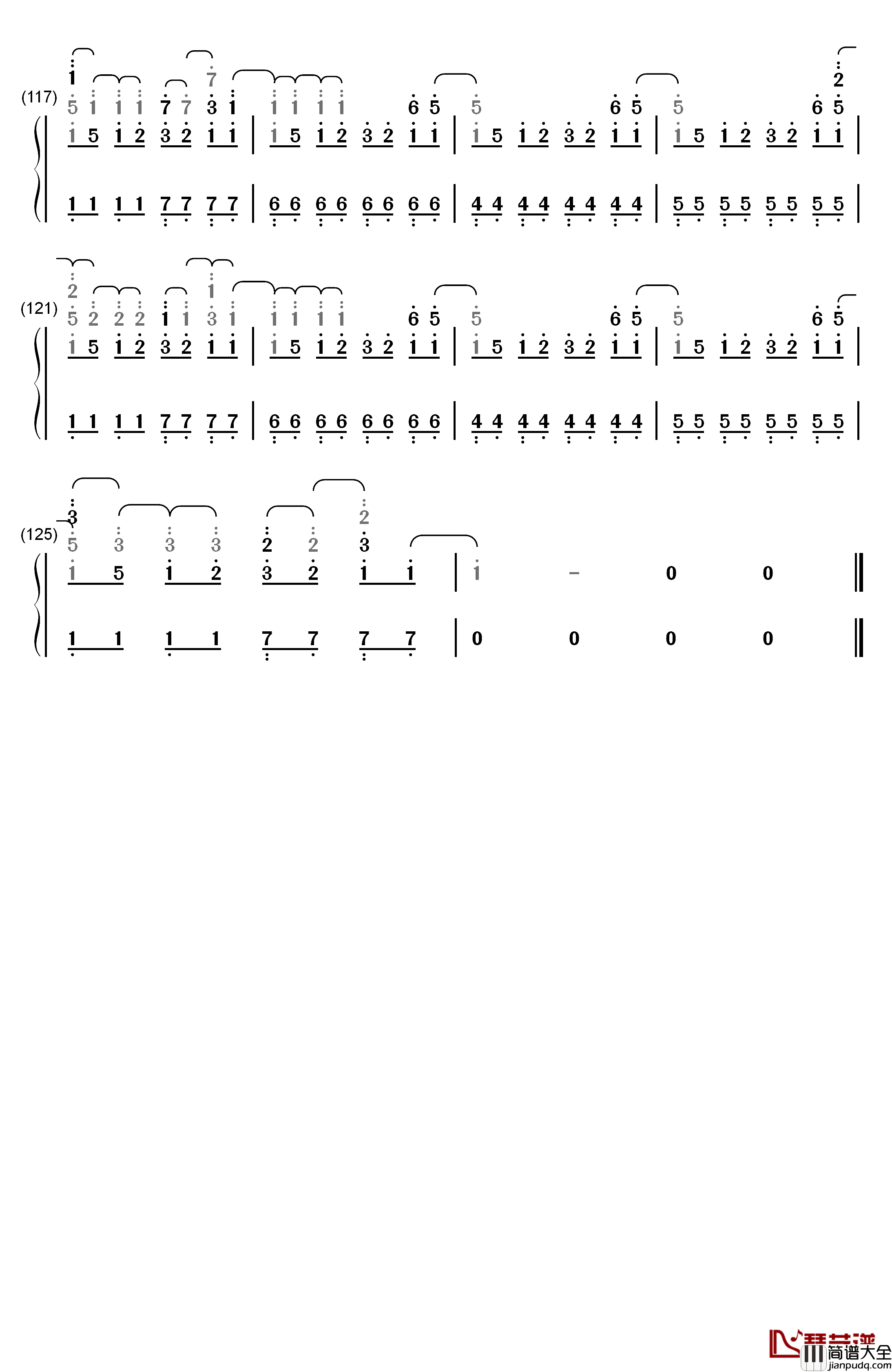 明日夜空的巡逻班钢琴简谱_数字双手_IA