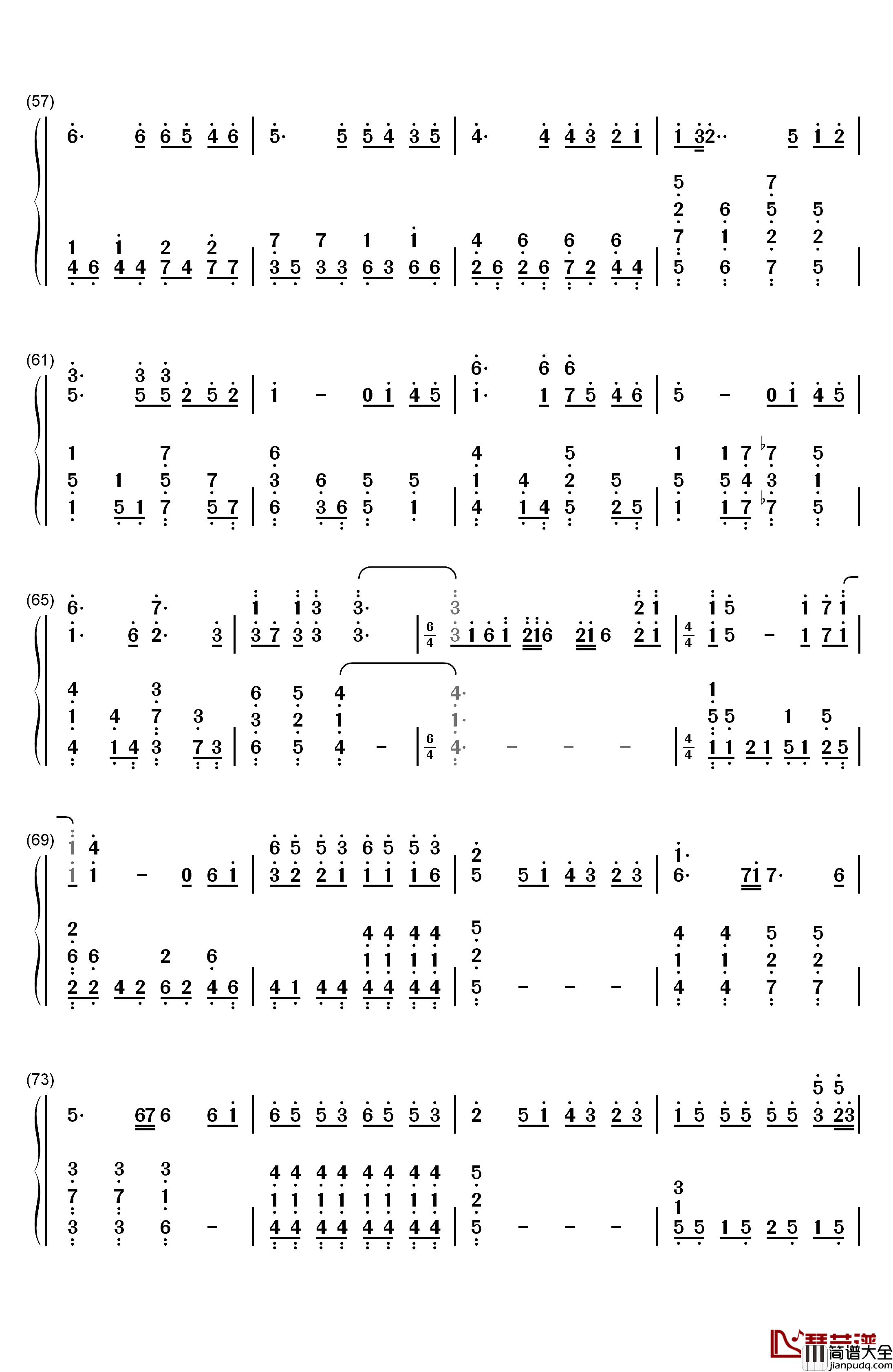 流着泪微笑钢琴简谱_数字双手_SNH48
