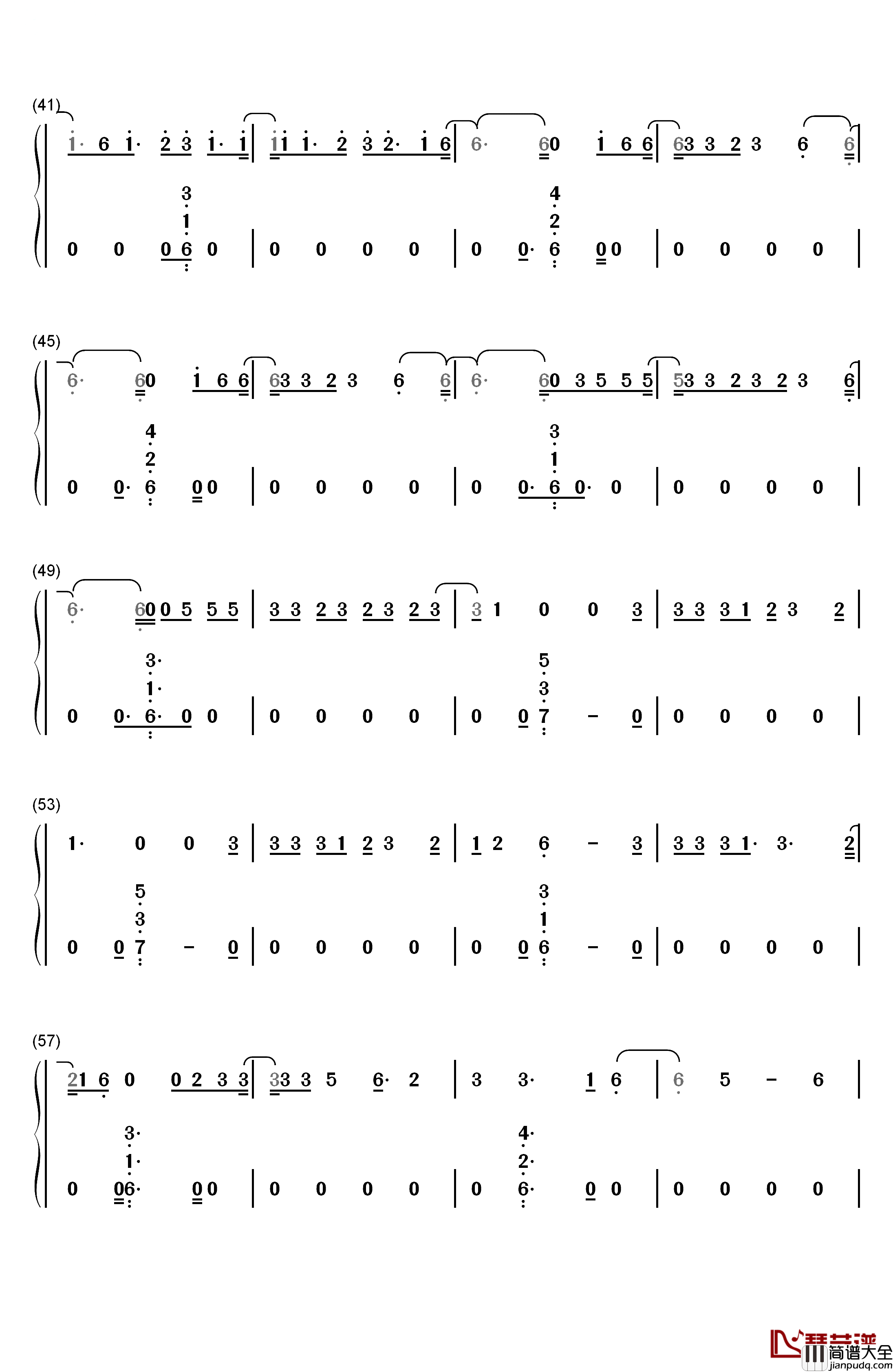 Wild_Thoughts钢琴简谱_数字双手_DJ_Khaled__Rihanna__Bryson_Tiller
