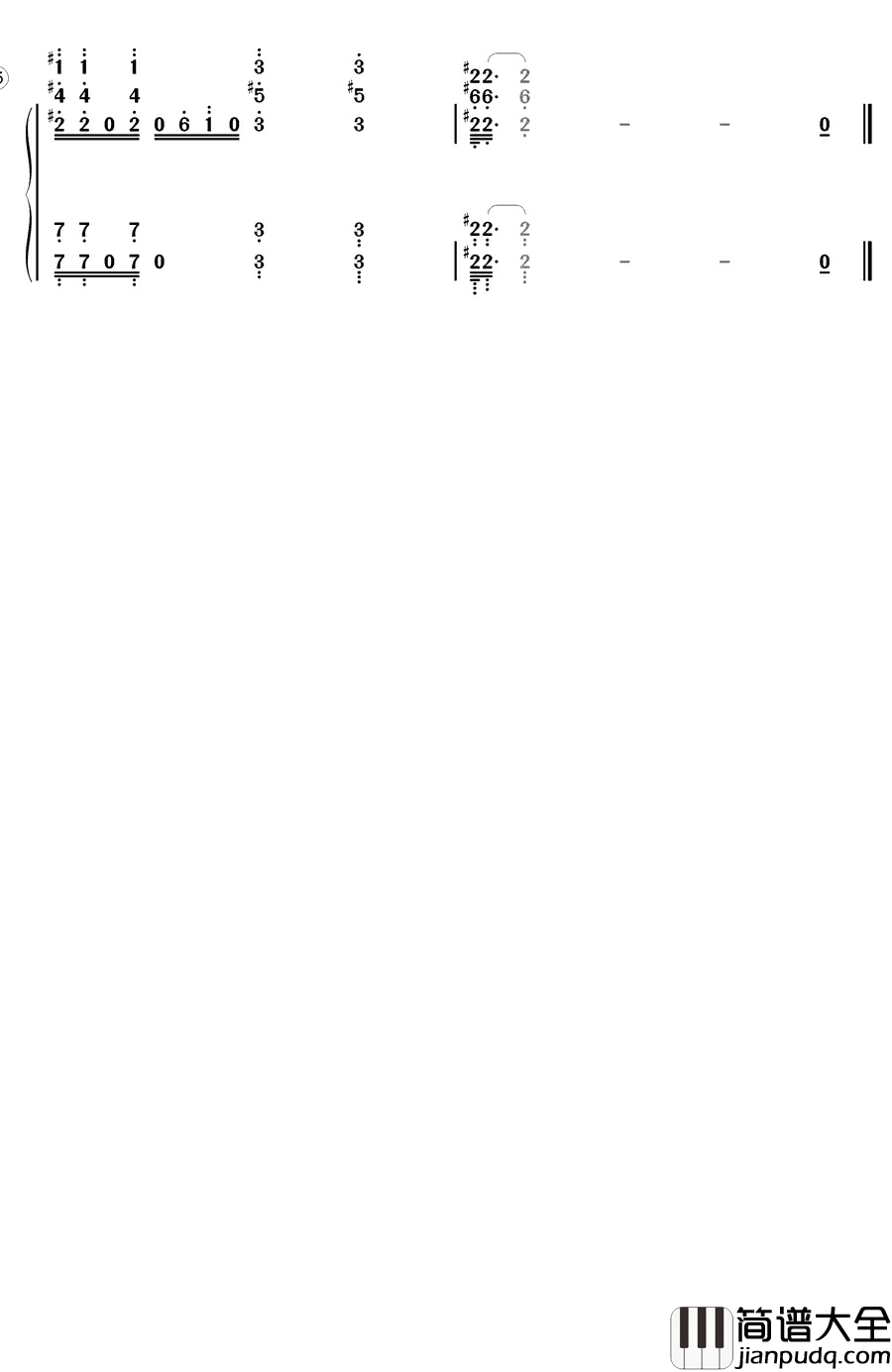 一年级钢琴简谱_数字双手_陈学冬_宋佳_First_Gril