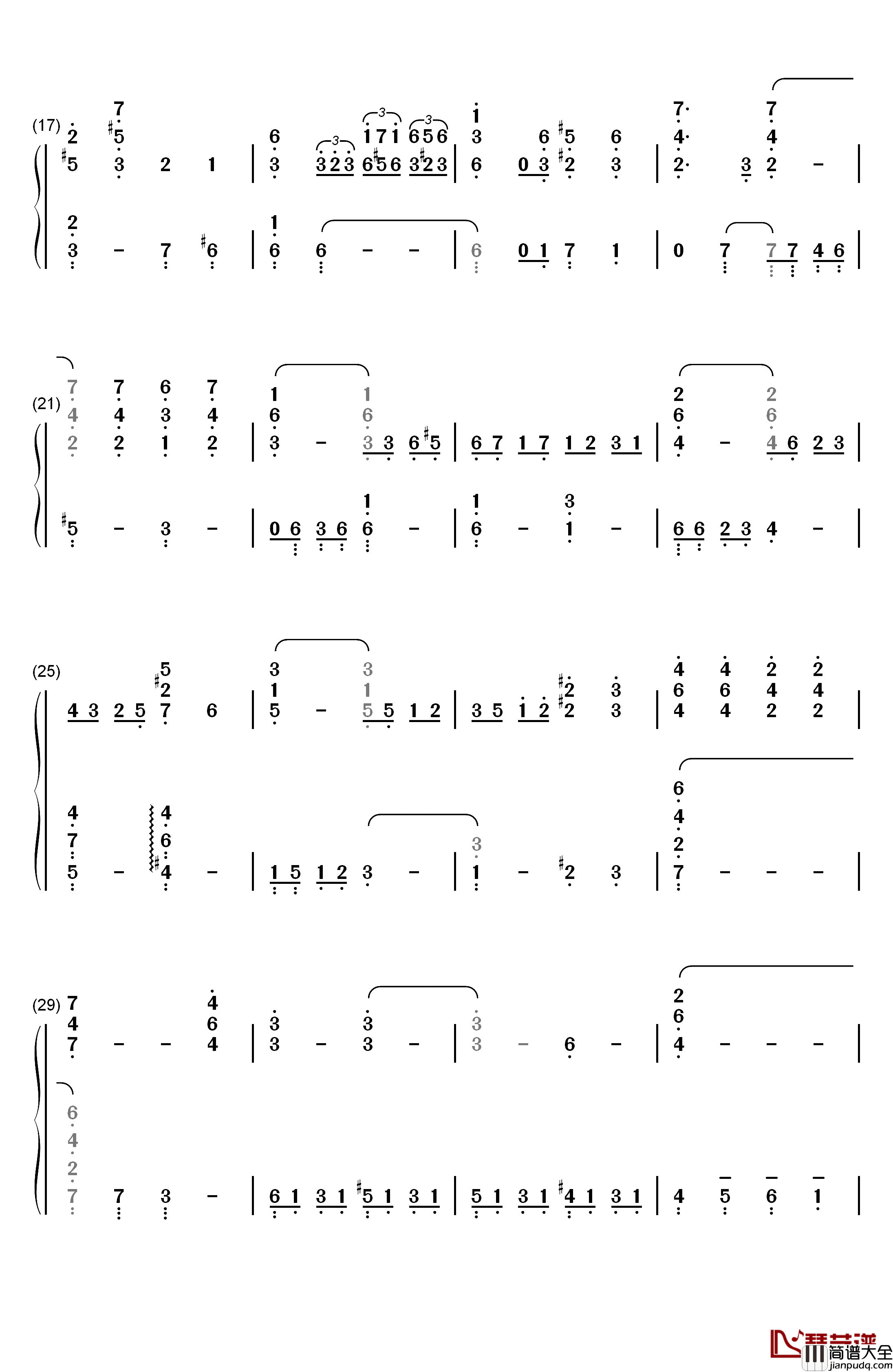 Autumn_Leaves钢琴简谱_数字双手_Joseph_Kosma
