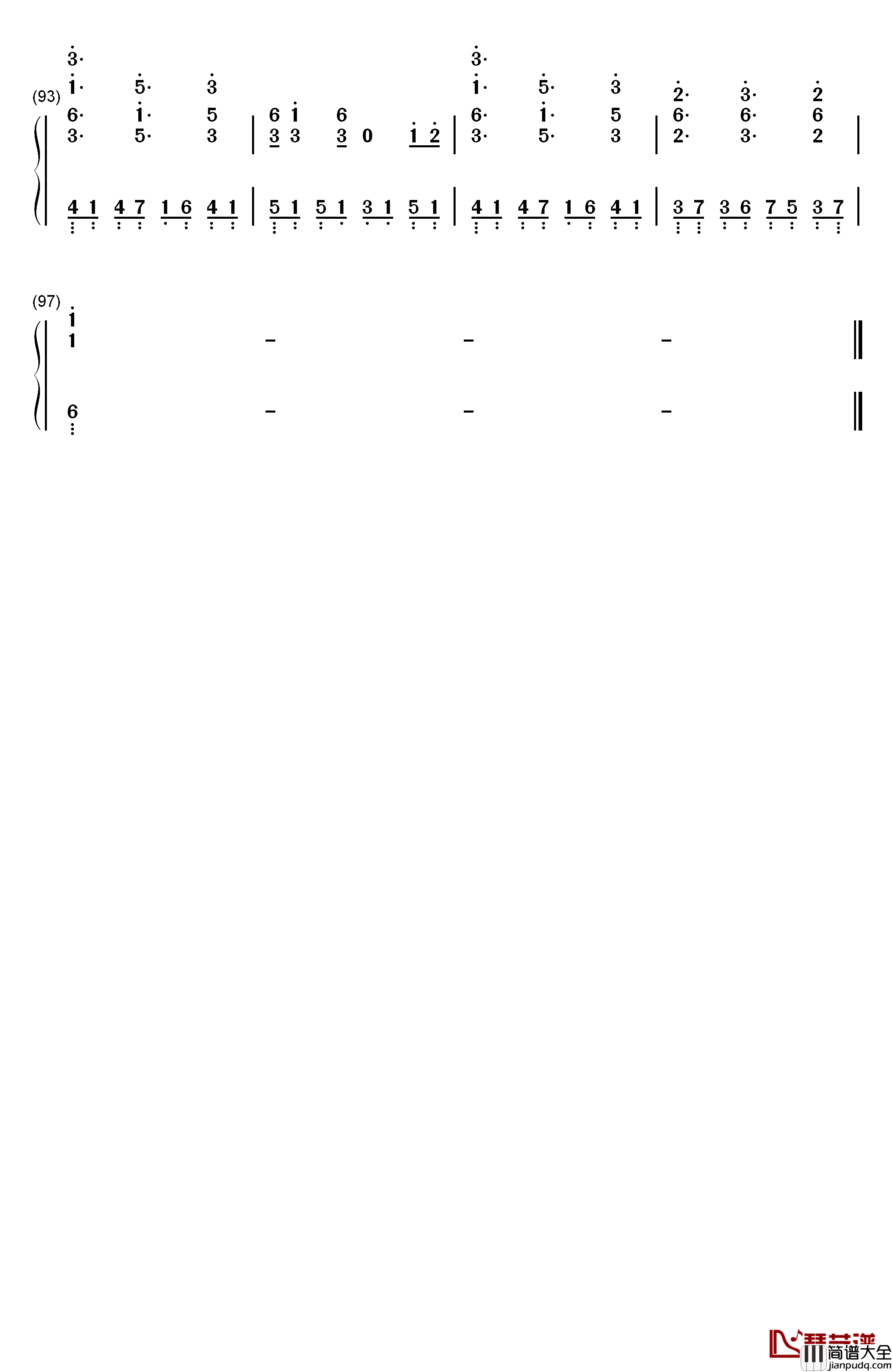 霜雪千年钢琴简谱_数字双手_洛天依_乐正绫