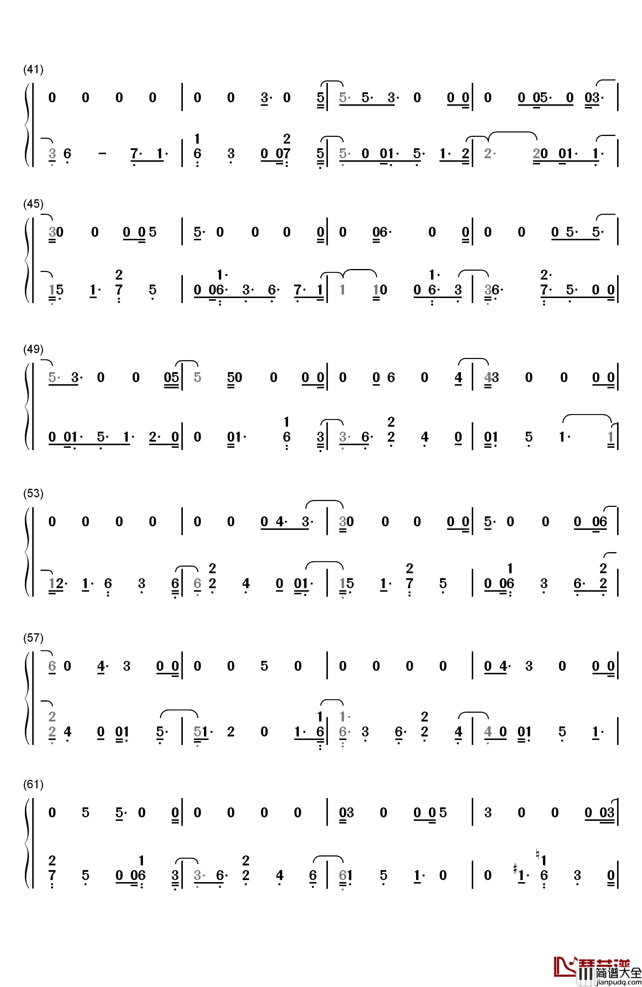 Dear_Lover钢琴简谱_数字双手_Little_Mix