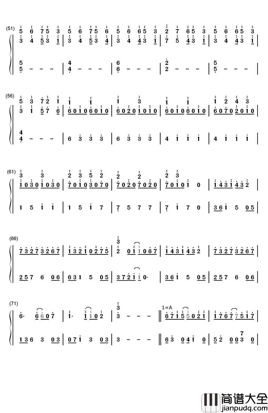 Last_Kiss钢琴简谱_数字双手_Ken_Arai