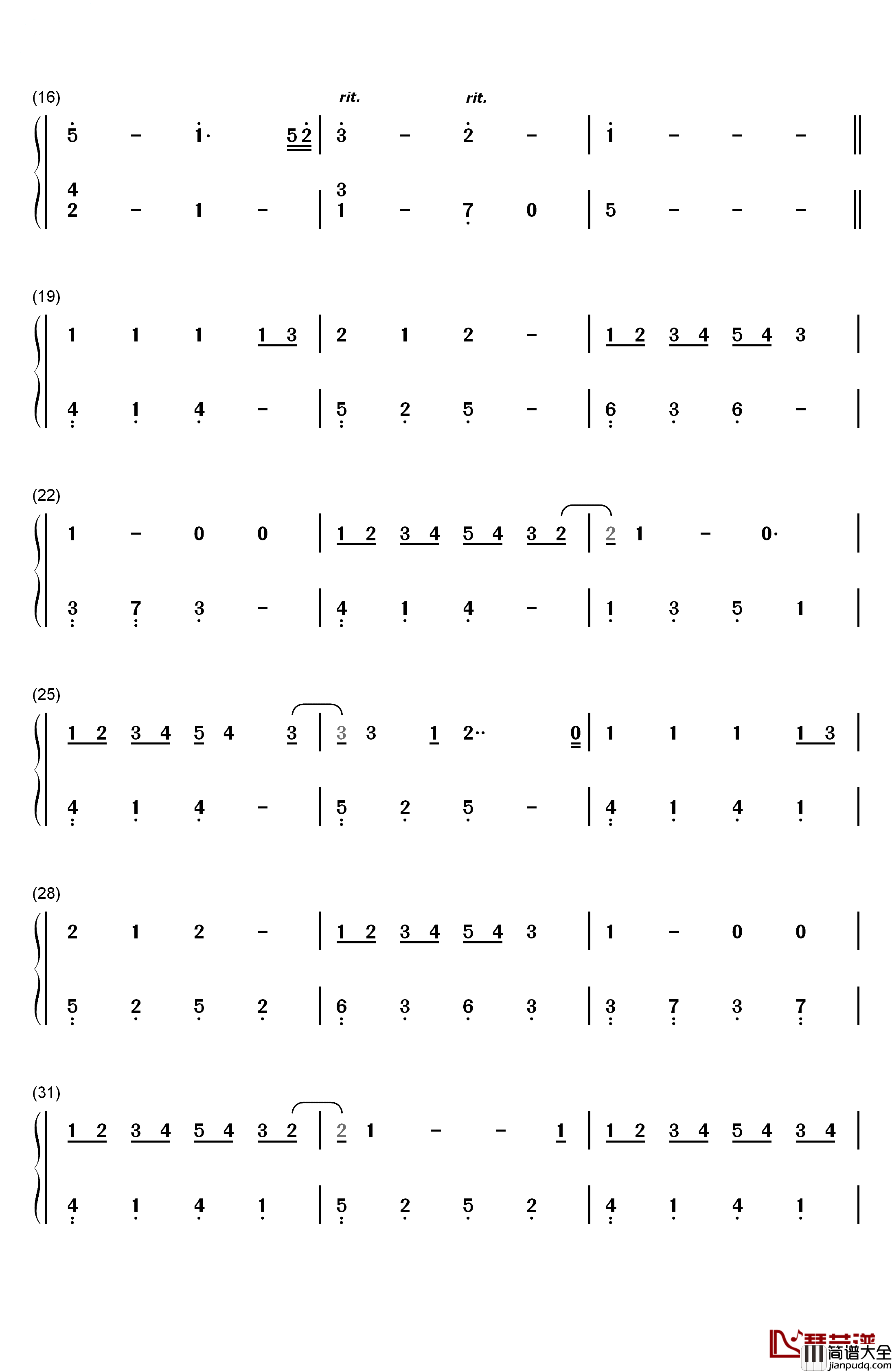 天黑日记钢琴简谱_数字双手_张语格(SNH48)