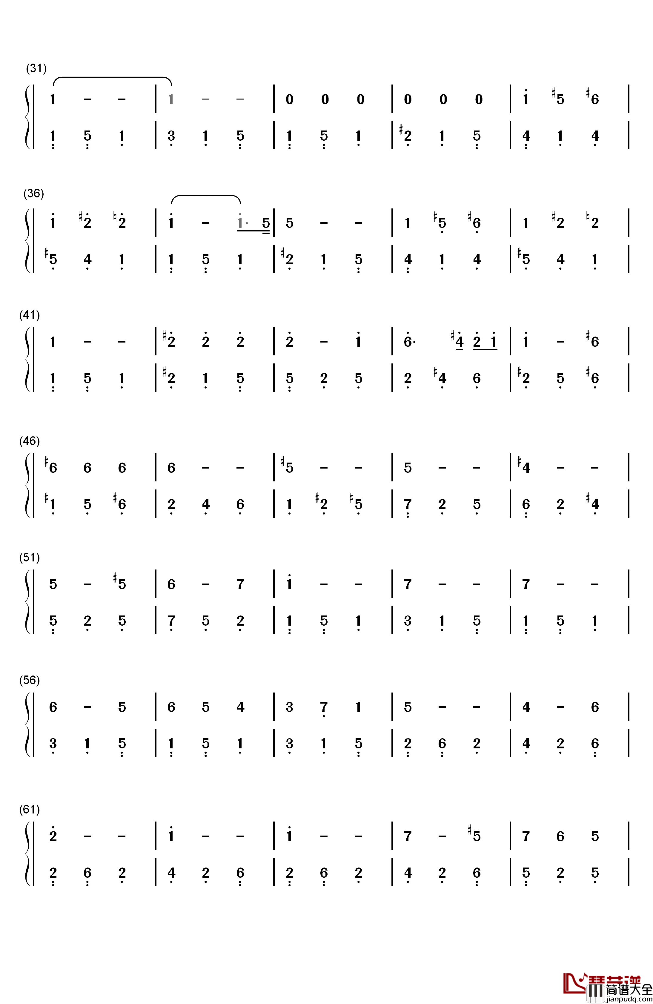 天使的小夜曲钢琴简谱_数字双手_布拉加