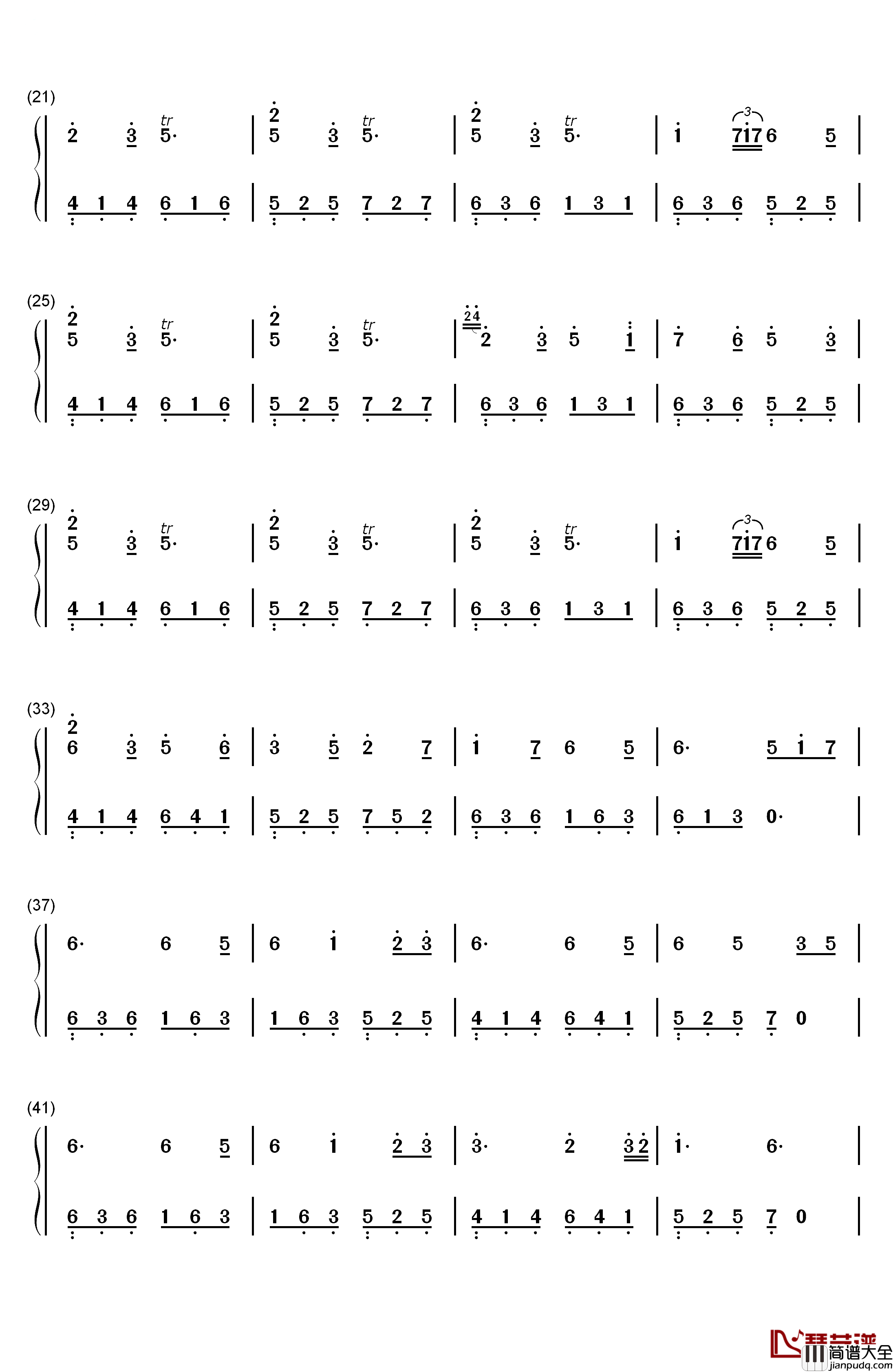 千本樱变奏钢琴简谱_数字双手_初音ミク