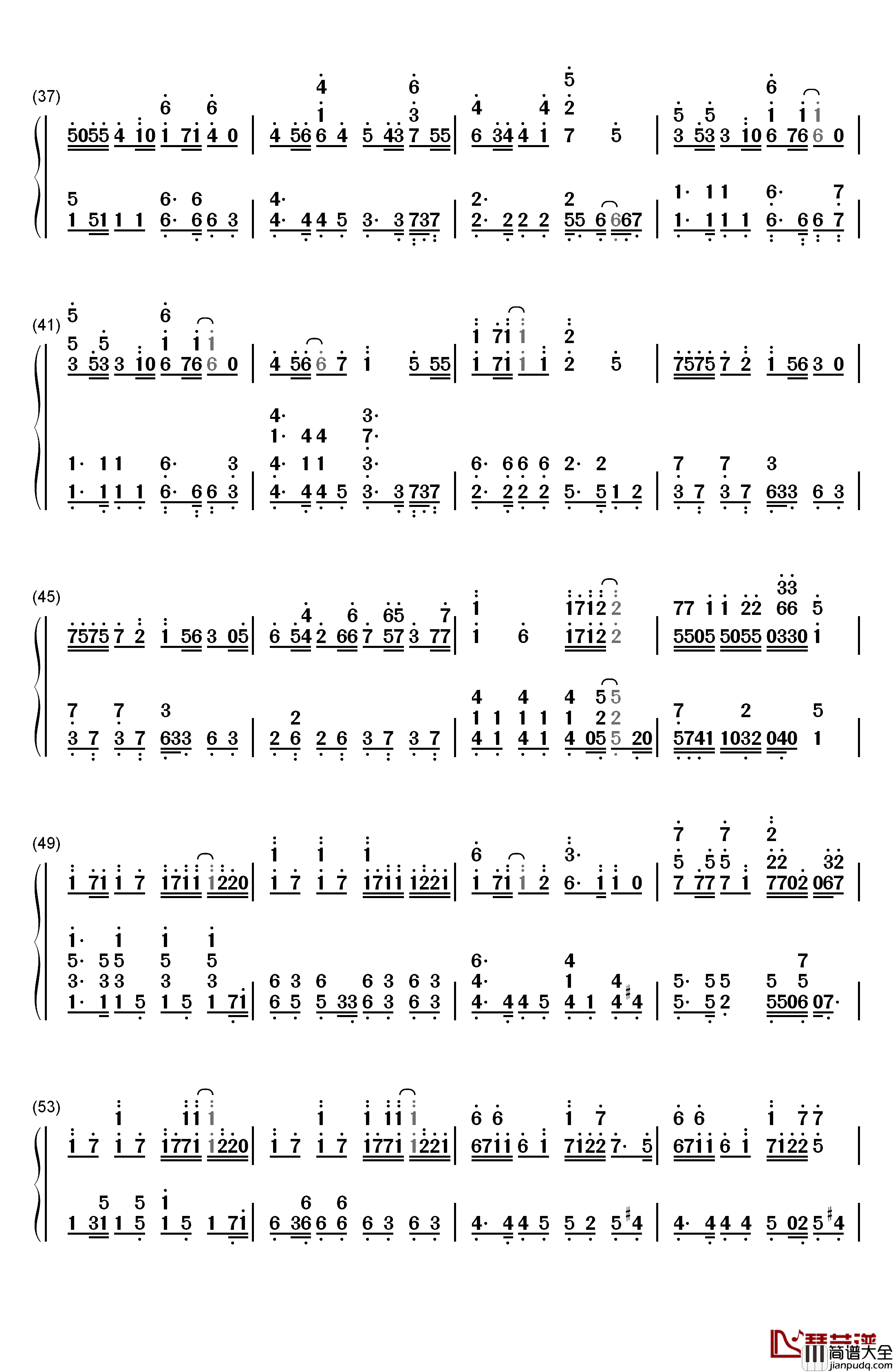 心のプラカード钢琴简谱_数字双手_AKB48