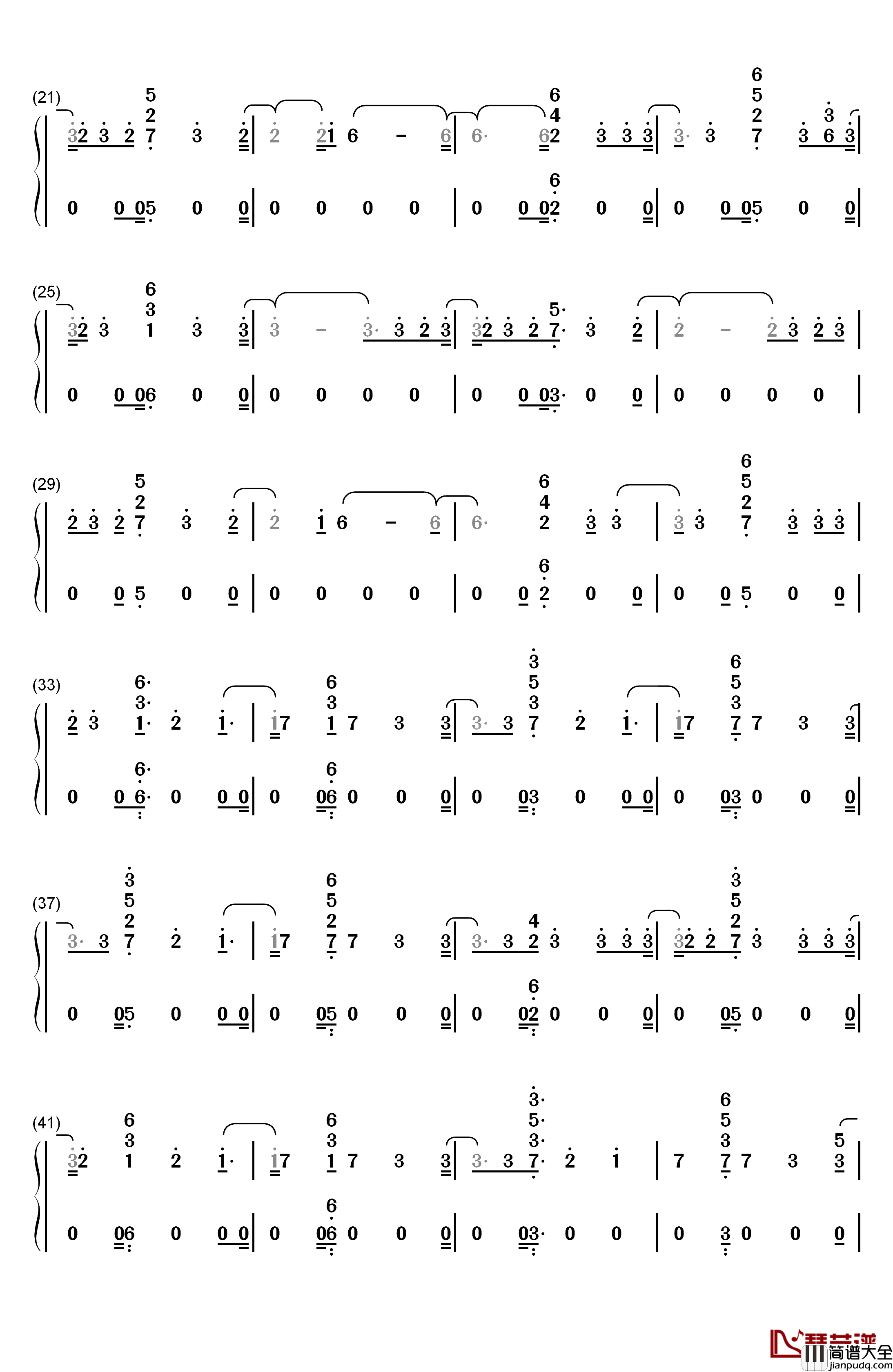 Genius钢琴简谱_数字双手_LSD