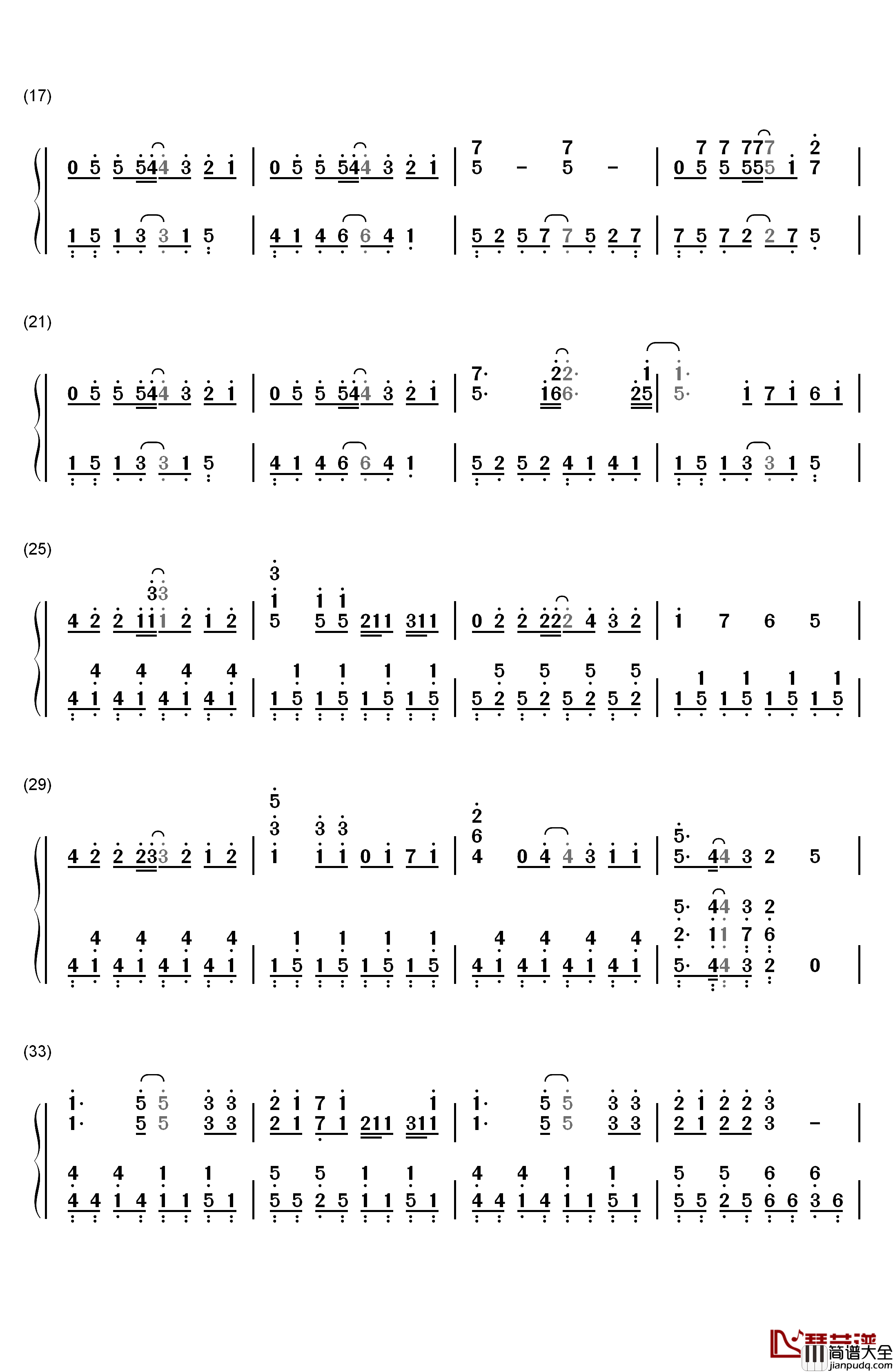 こだまことだま钢琴简谱_数字双手_nano.RIPE