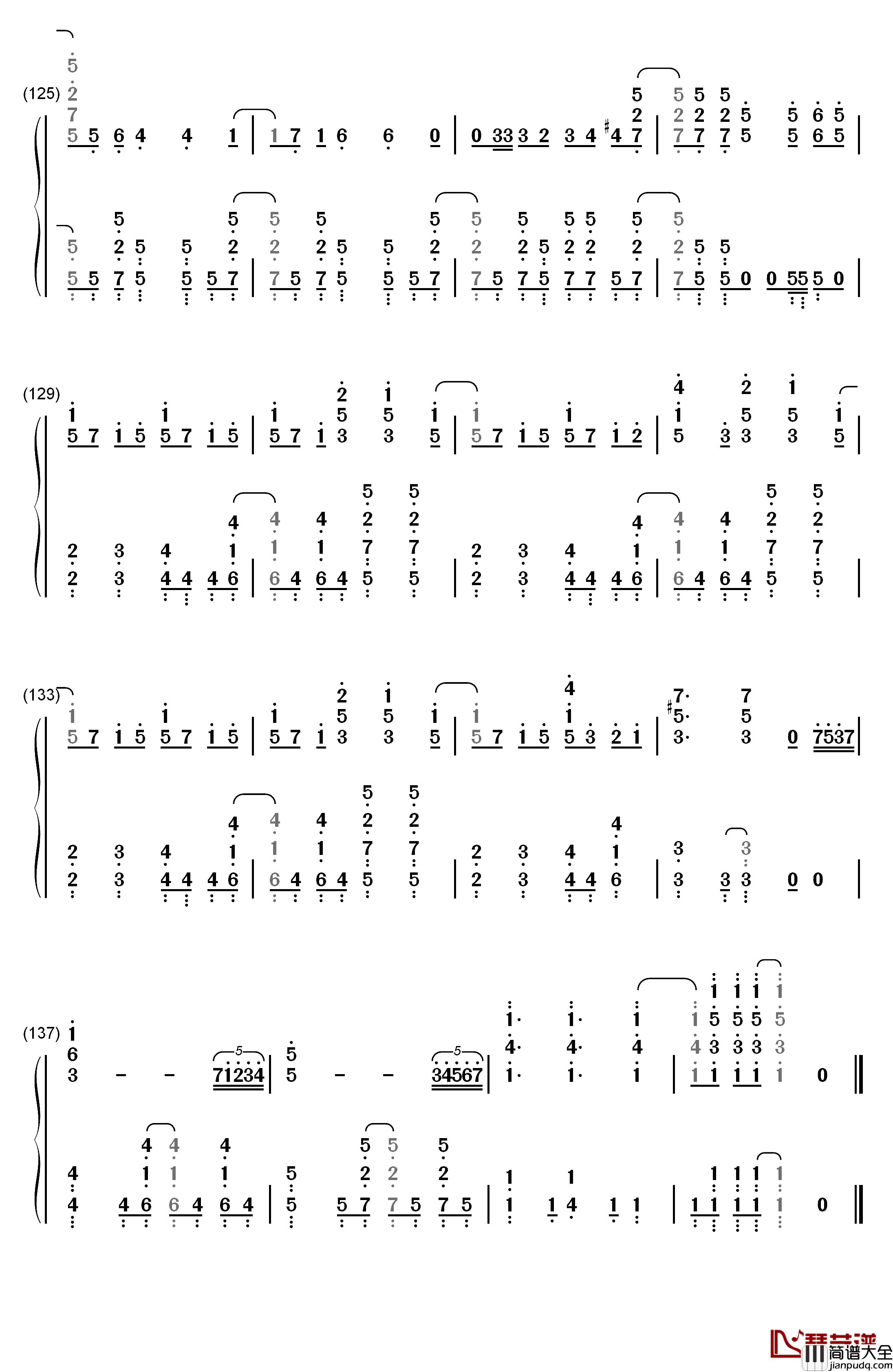 Daydream_Cafe钢琴简谱_数字双手_Petit_Rabbit's