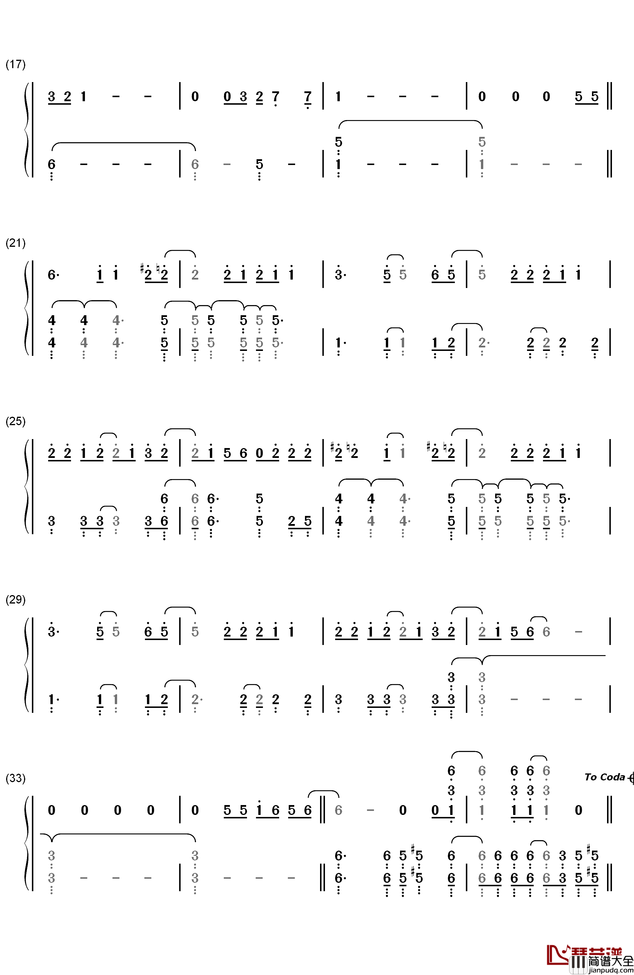For_a_Better_Day钢琴简谱_数字双手_Avicii