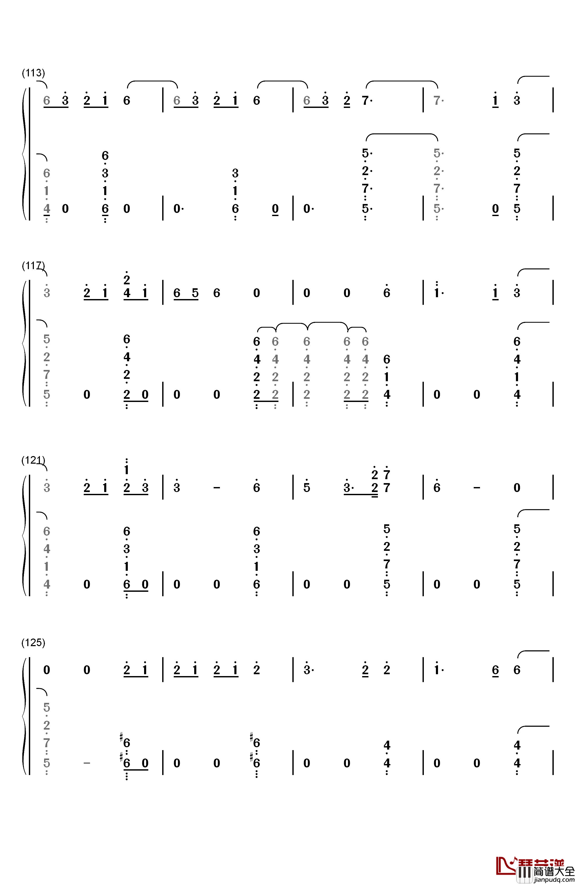 One_Woman_Man钢琴简谱_数字双手_John_Legend