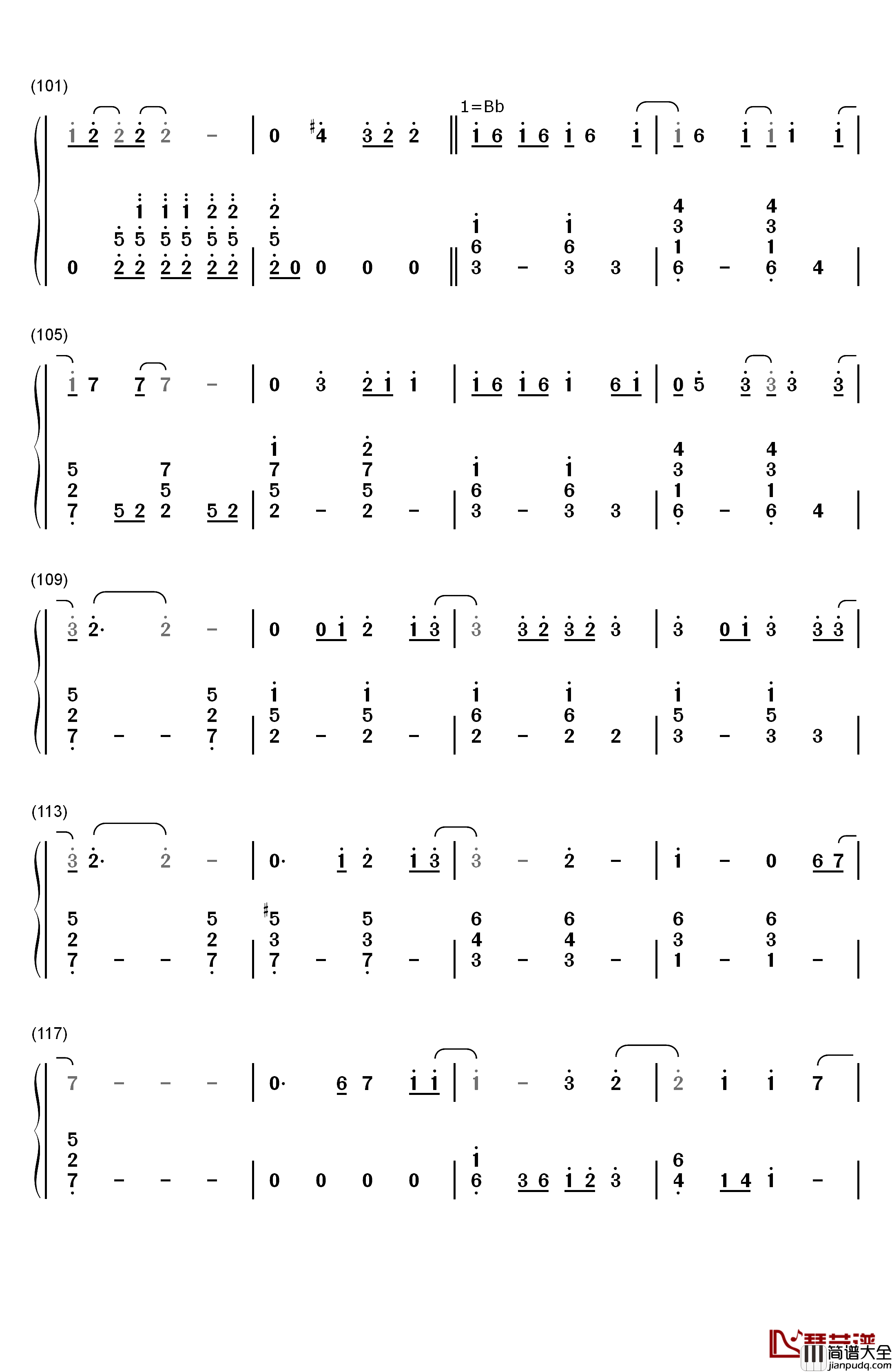 Because_Of_You钢琴简谱_数字双手_凯莉·克莱森__Kelly_Clarkson