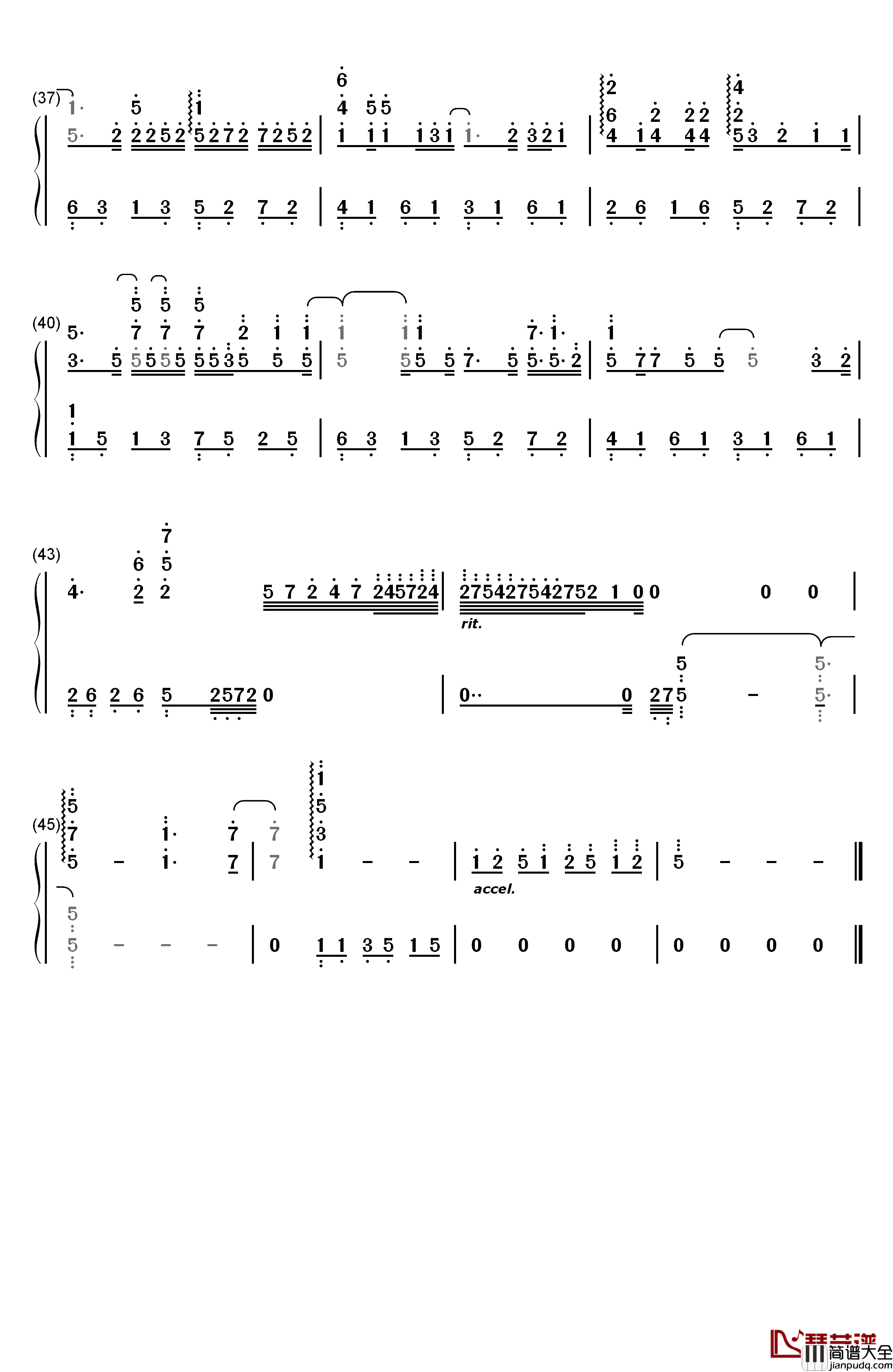 無くした日々にさよなら钢琴简谱_数字双手_スネオヘアー