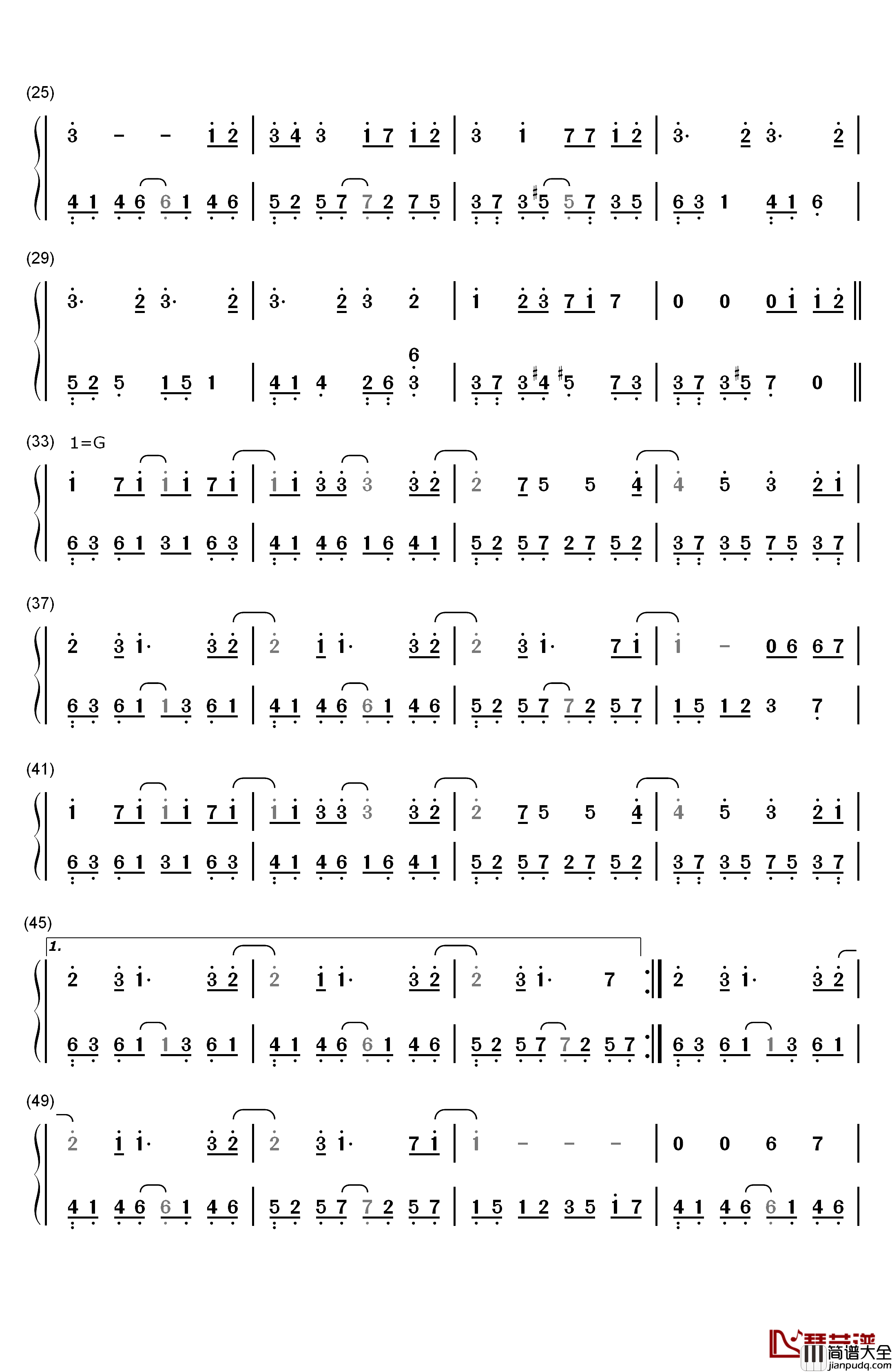 Paranoia钢琴简谱_数字双手_初音ミクAppend