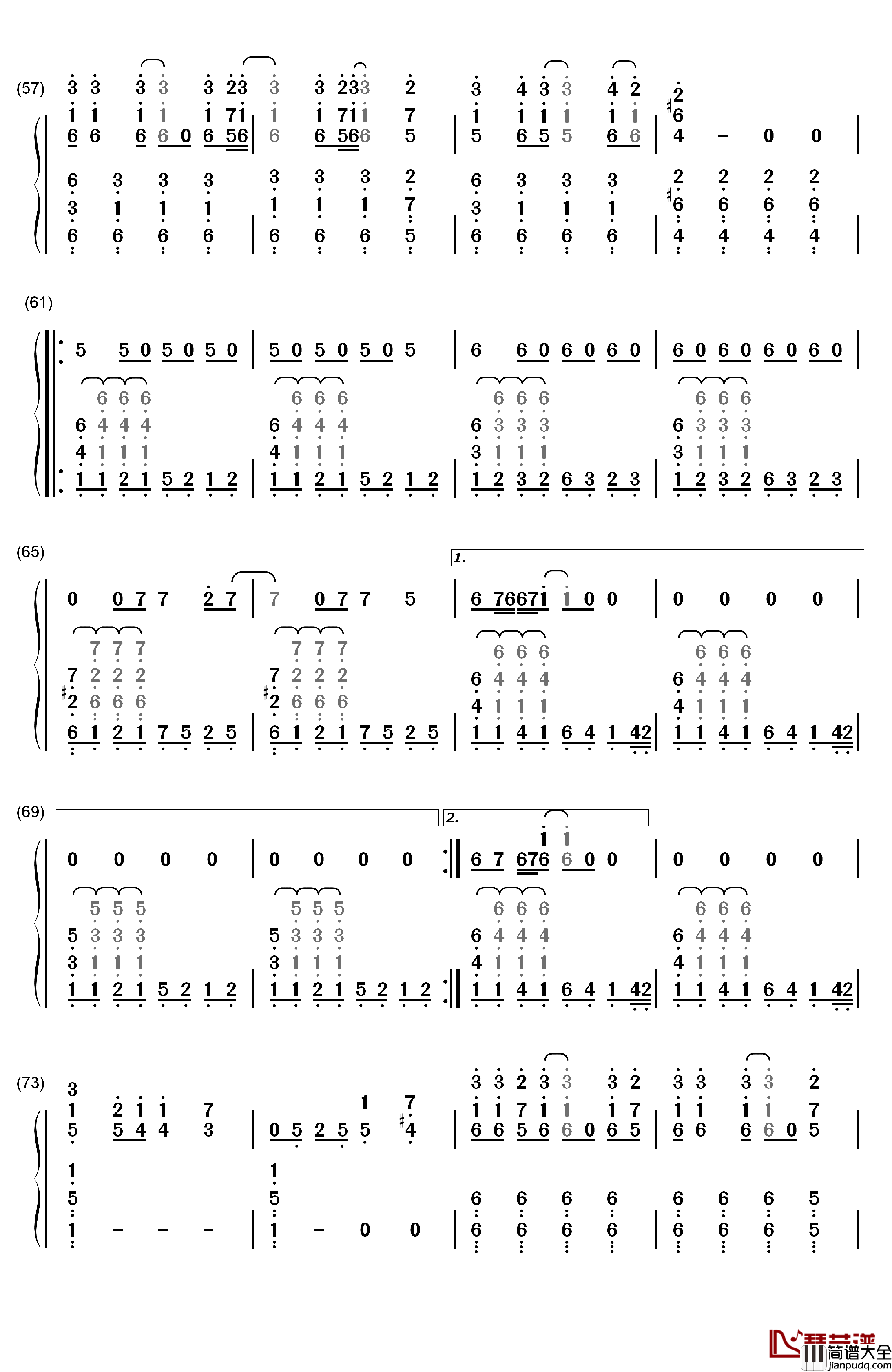 Us_and_Them钢琴简谱_数字双手_Pink_Floyd