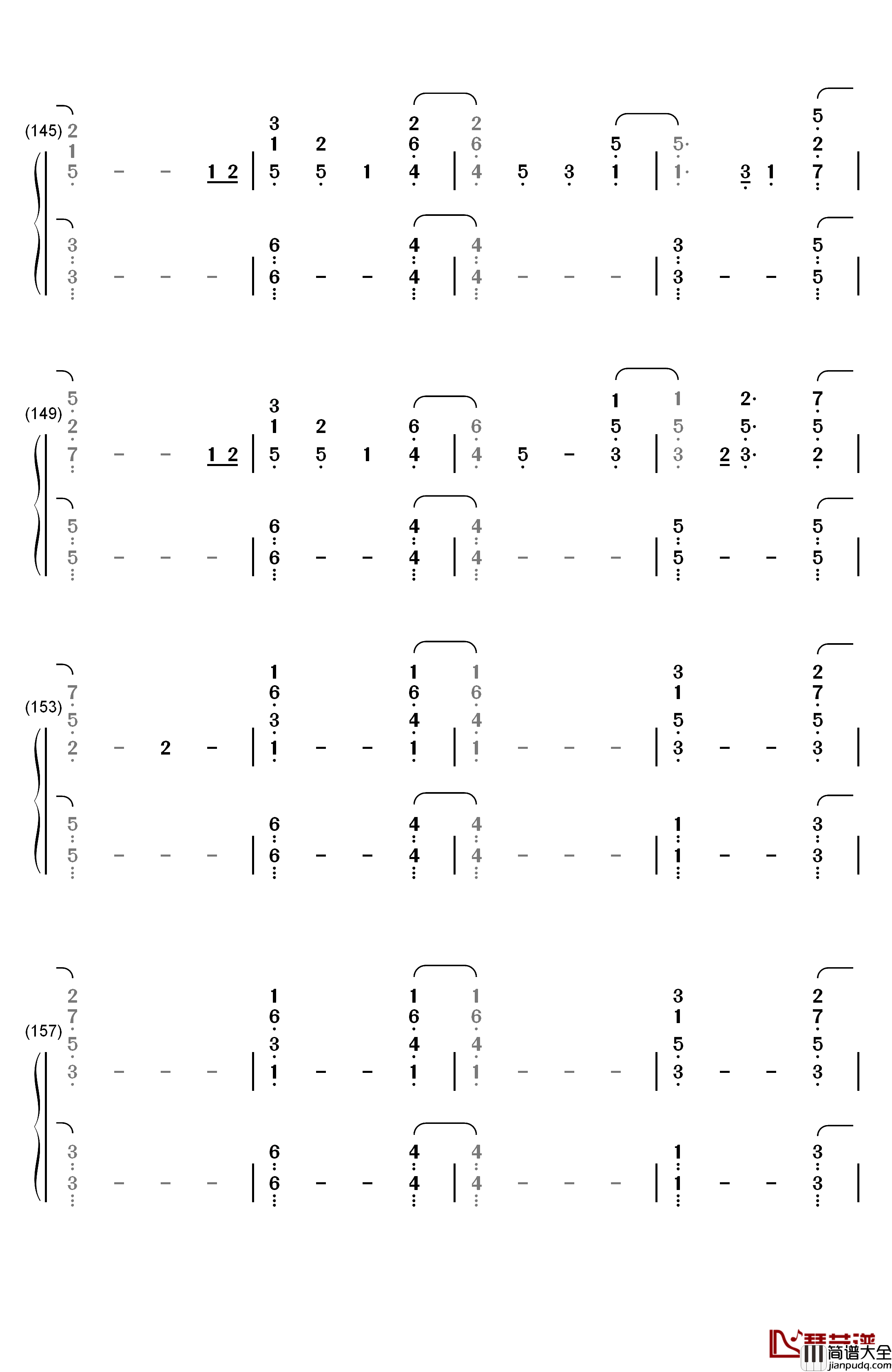 Everglow钢琴简谱_数字双手_Coldplay