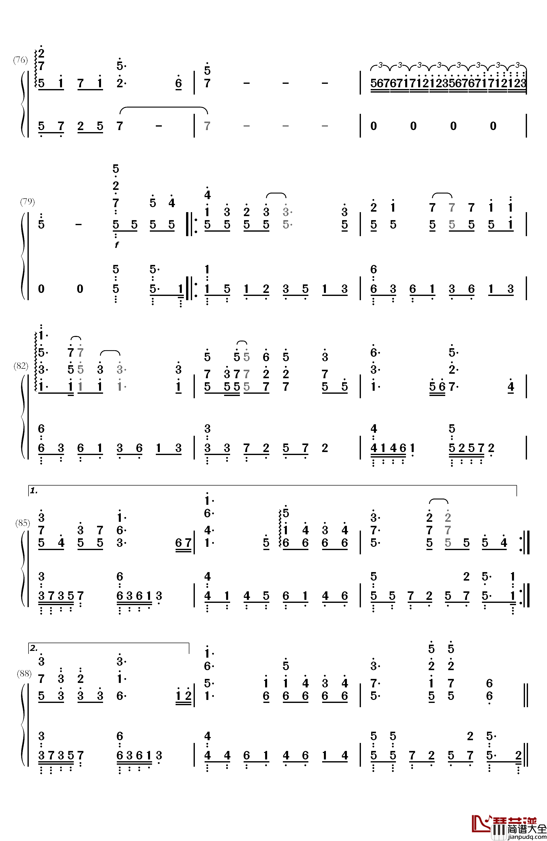 虽然歌声无形钢琴简谱_数字双手_初音ミク