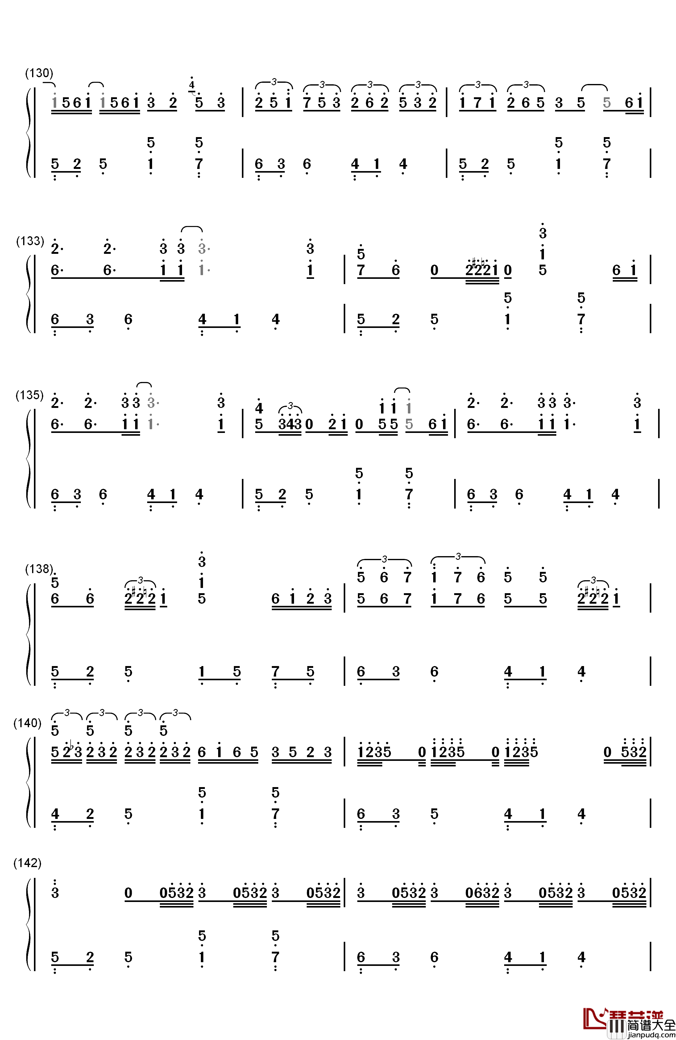 Get_Wild钢琴简谱_数字双手_TM_Network