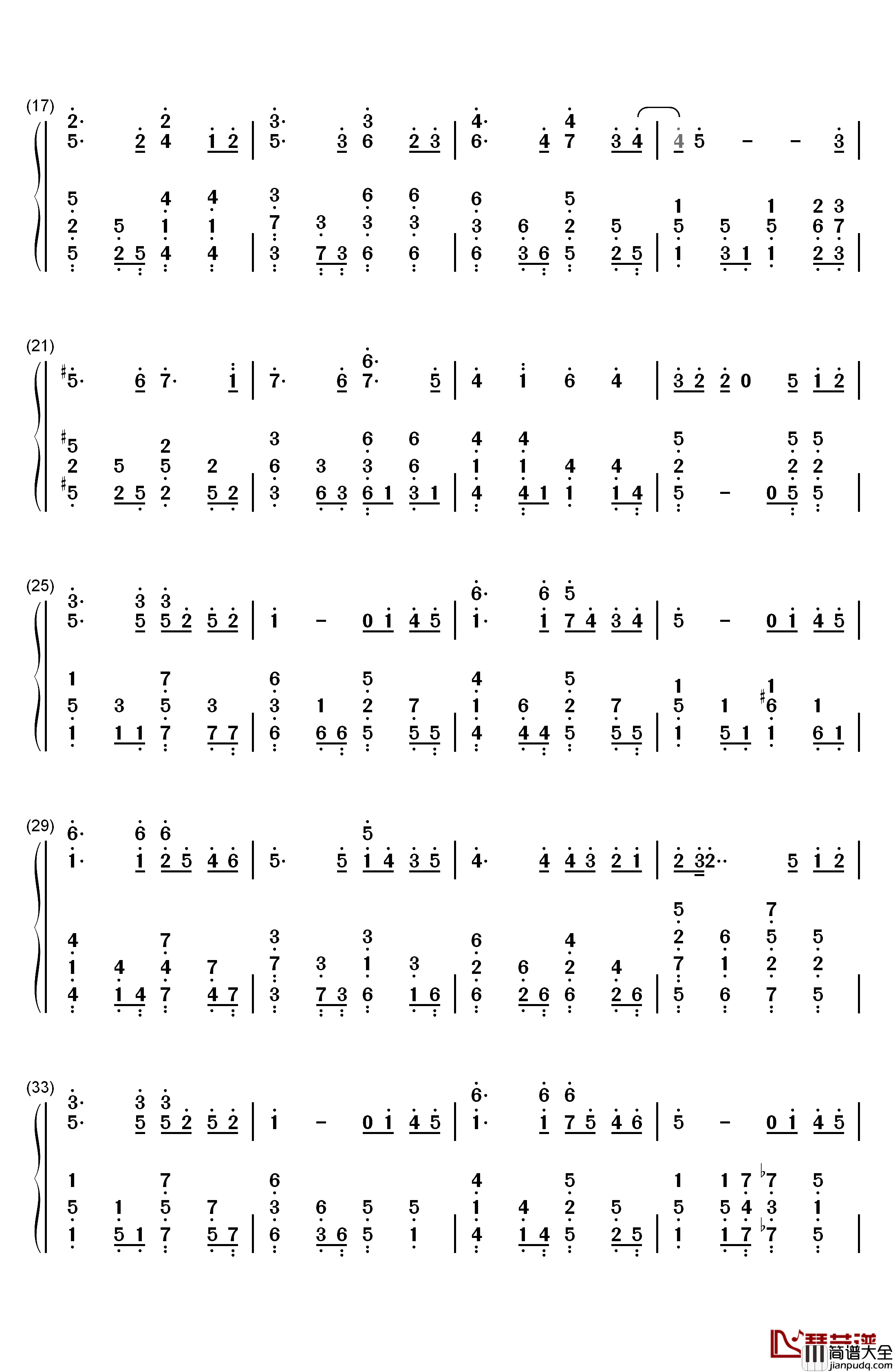 流着泪微笑钢琴简谱_数字双手_SNH48