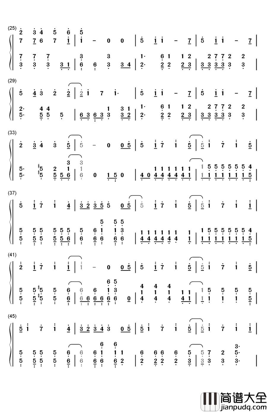 Destin_Histoire钢琴简谱_数字双手_吉木梨纱(吉木りさ)