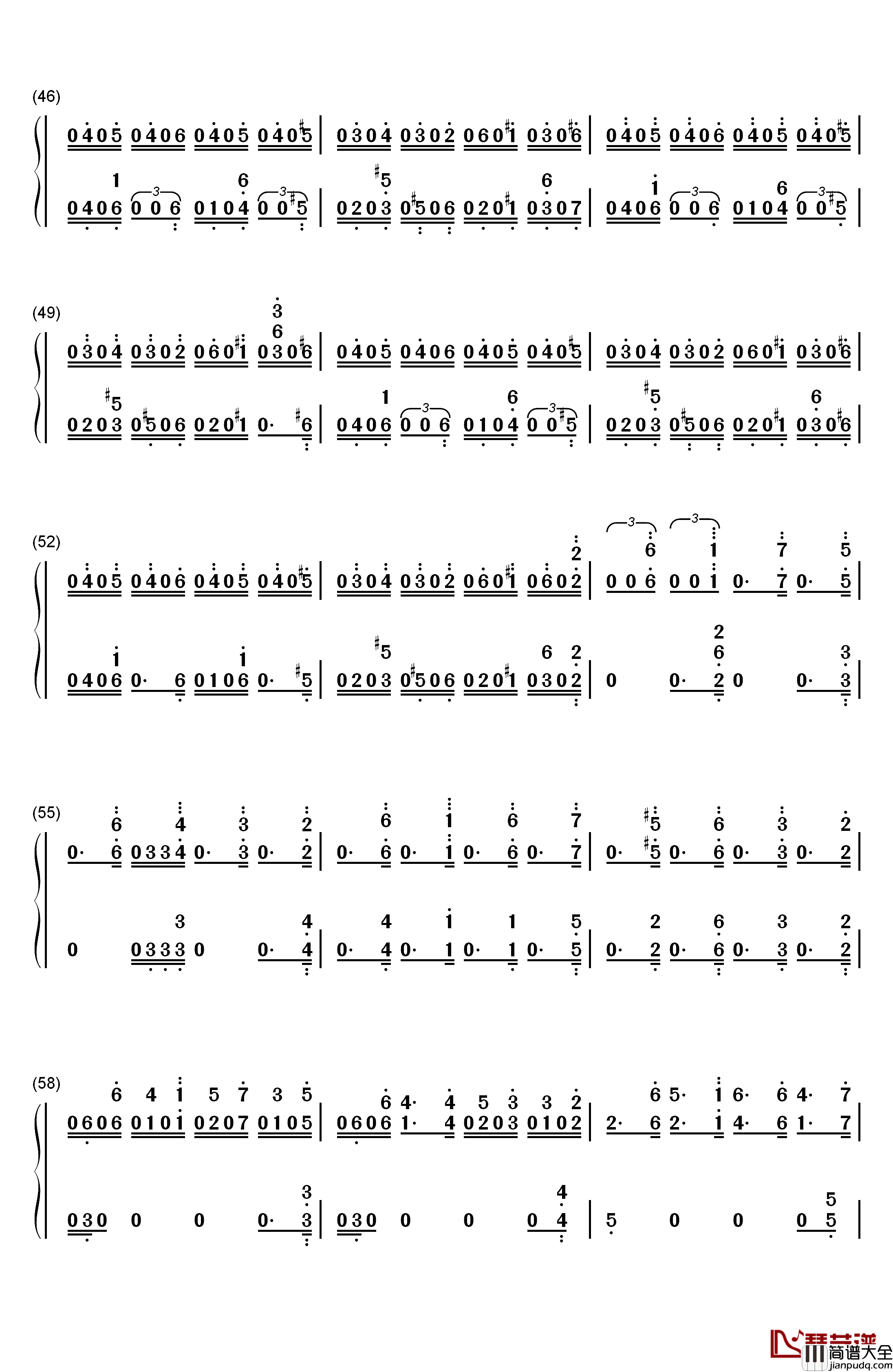 Fable钢琴简谱_数字双手_Rayark