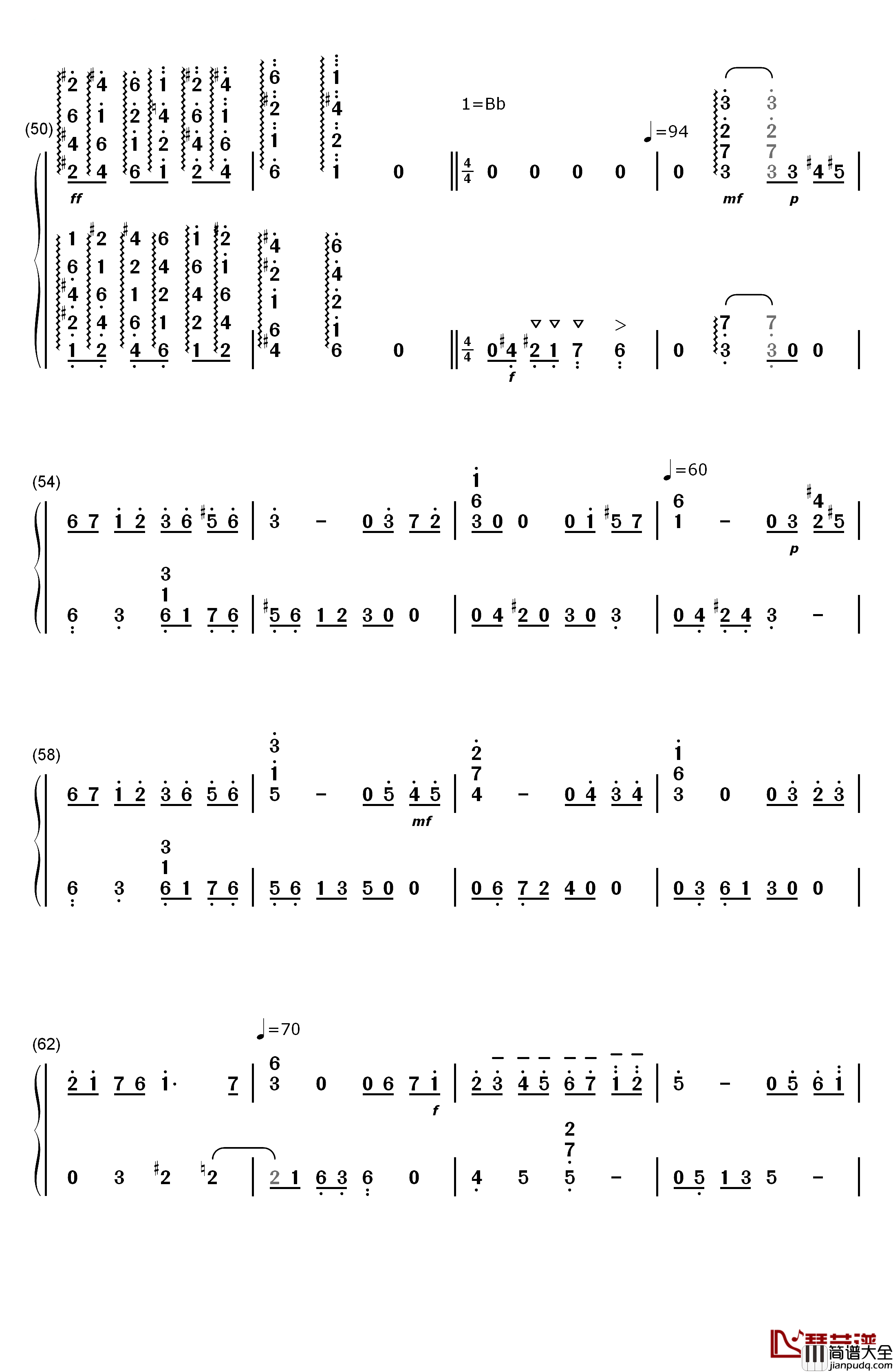 六月船歌钢琴简谱_数字双手_柴可夫斯基__Tchaikovsky