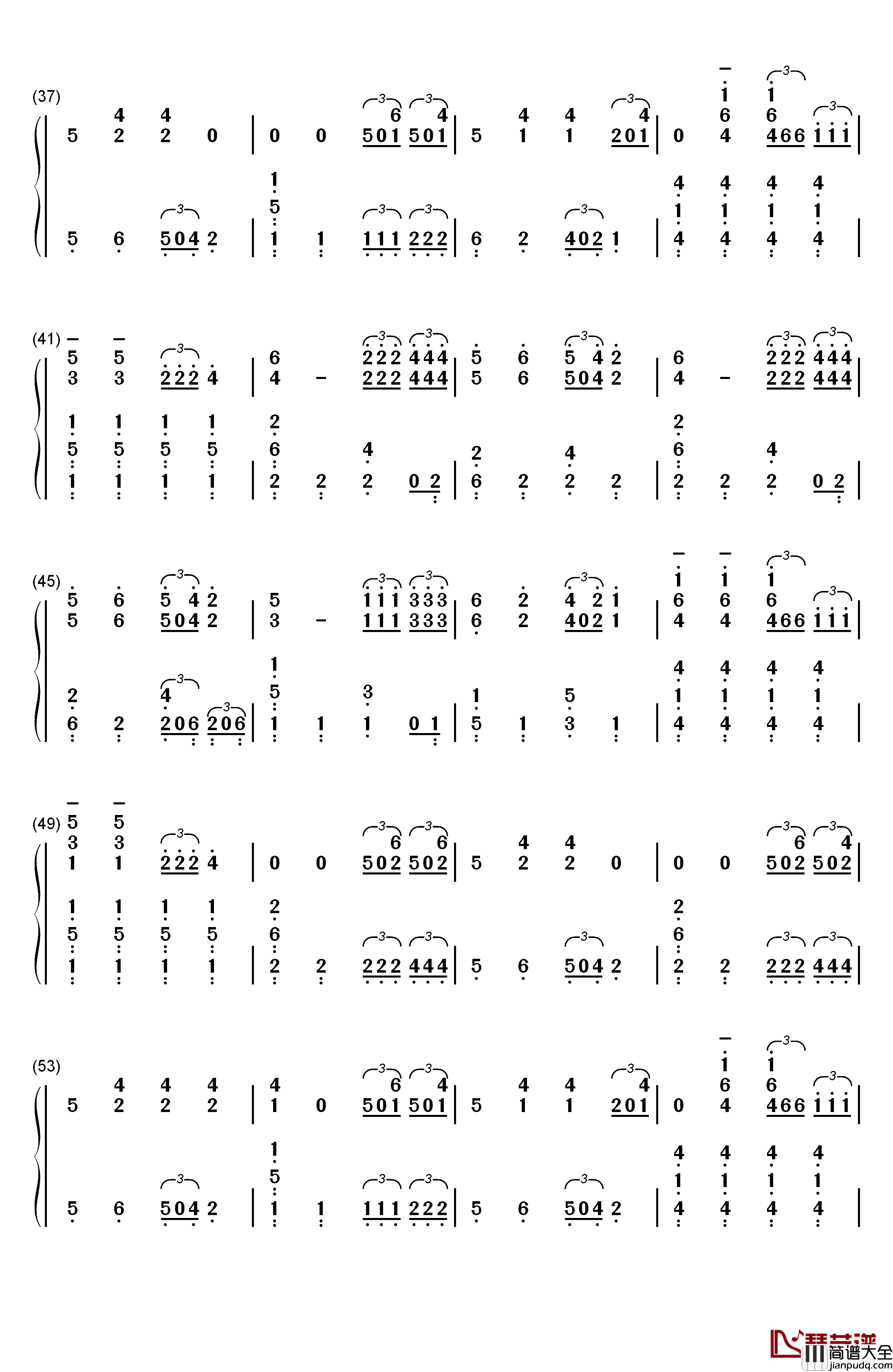 Sail钢琴简谱_数字双手_Awolnation